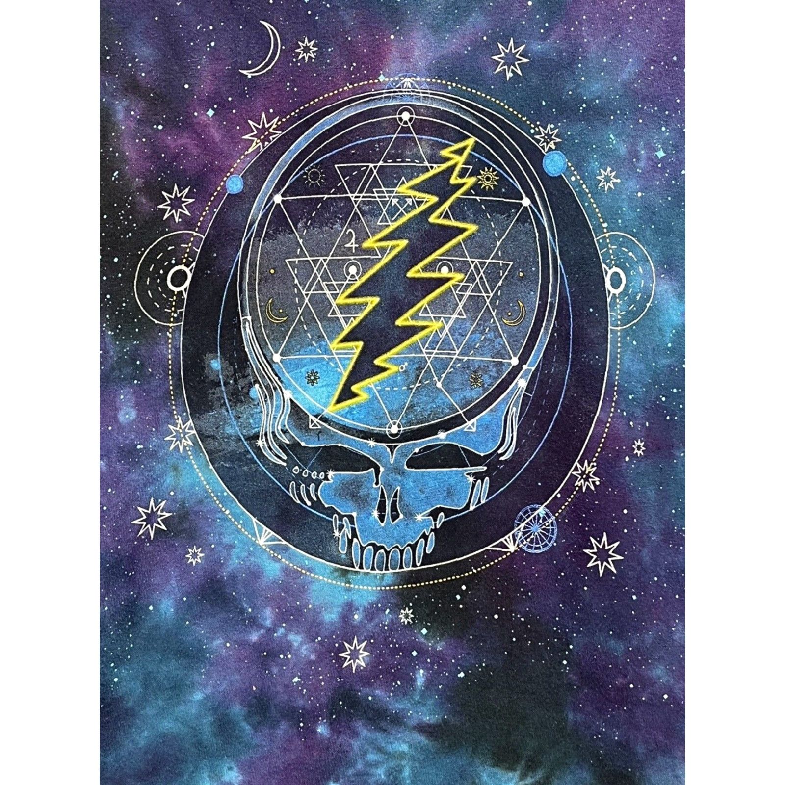 Liquid Blue Grateful Dead Mens Medium Extra Large XL Mystical Stealie Tye Dye Shirt Size US M / EU 48-50 / 2 - 3 Thumbnail