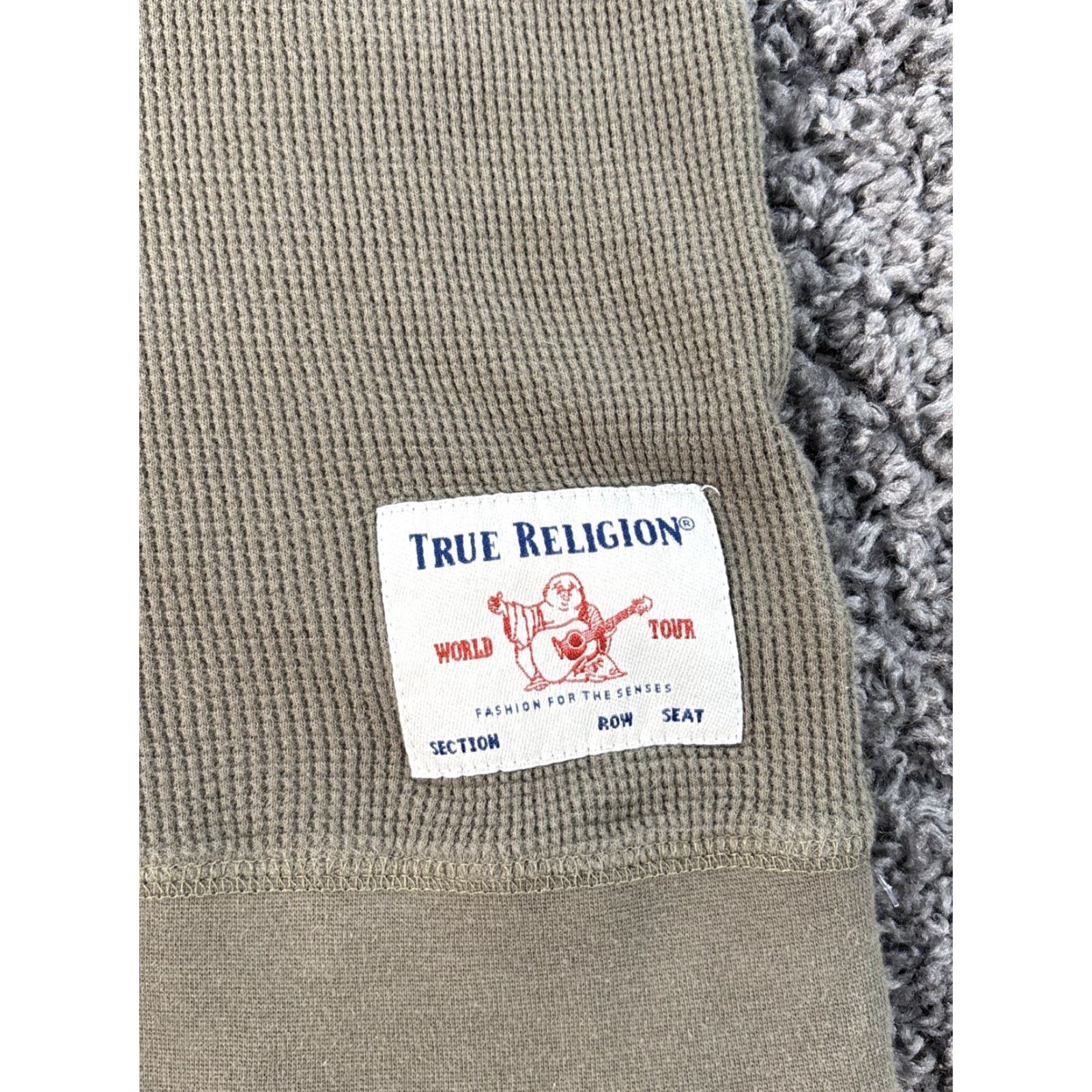 True Religion True Religion Henley Shirt Long Sleeve Button 2XL Mens Green Casual Size US XXL / EU 58 / 5 - 4 Thumbnail