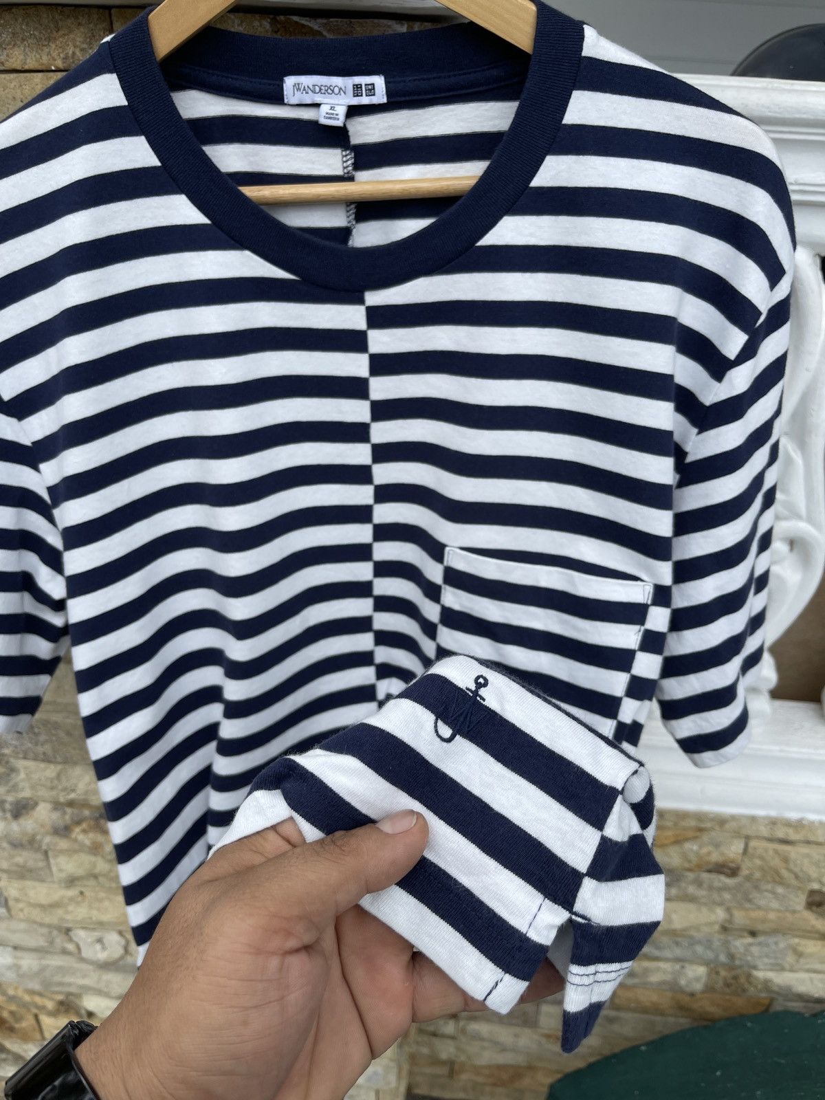 JW Anderson Last Drop🔥Rare🔥UNIQLO x JW ANDERSON Stripe Pocket Tee Size US XL / EU 56 / 4 - 3 Thumbnail