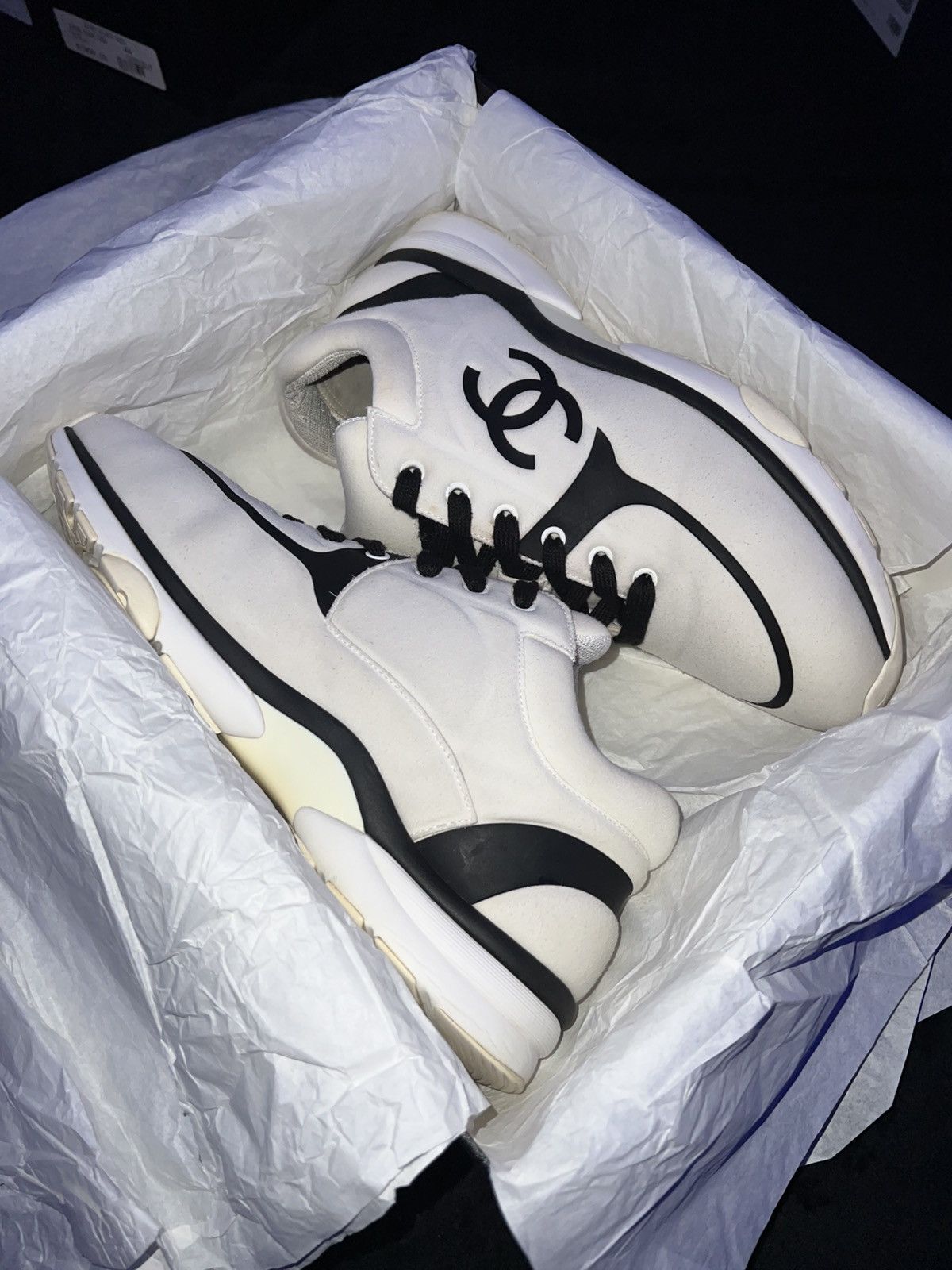 Chanel Chanel CC Trainer “White/Black” Size US 11 / EU 44 - 2 Thumbnail