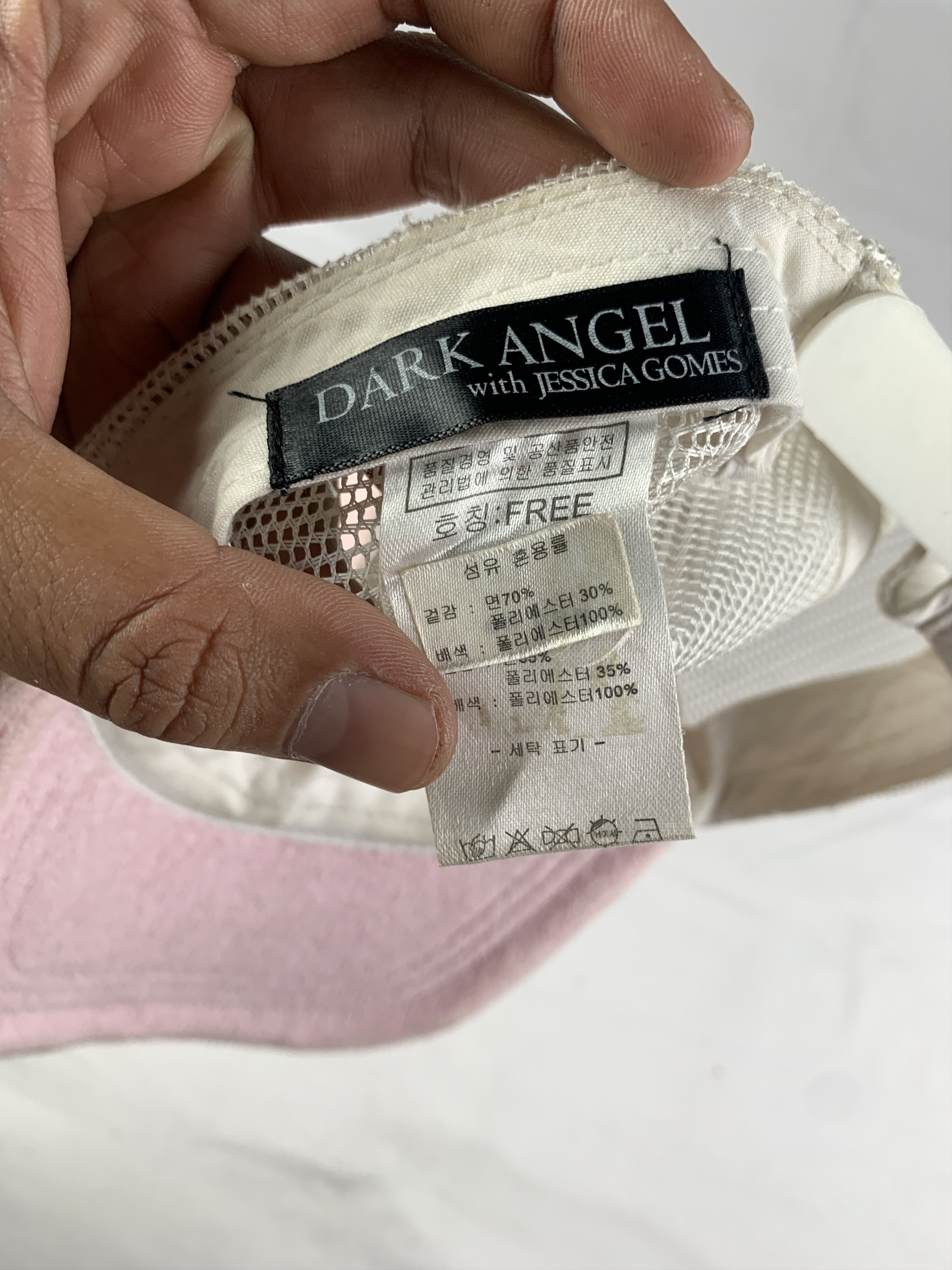 Japanese Brand y2k Dark Angel Pink Velvet Crown Logo Trucker Hat Size ONE SIZE - 8 Thumbnail