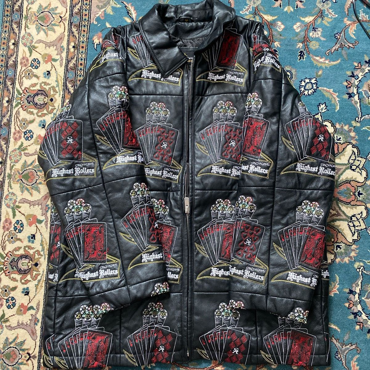Stacy Adams Rare Stacy Adams Leather Embroidered Leather Jacket Size US L / EU 52-54 / 3 - 2 Thumbnail