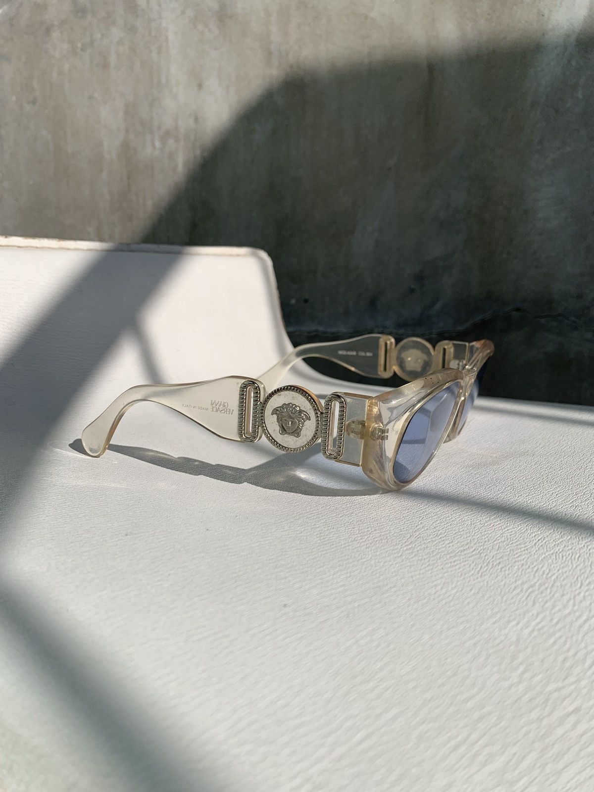 Versace Vintage Medusa Transparent Sunglasses Size ONE SIZE - 7 Thumbnail