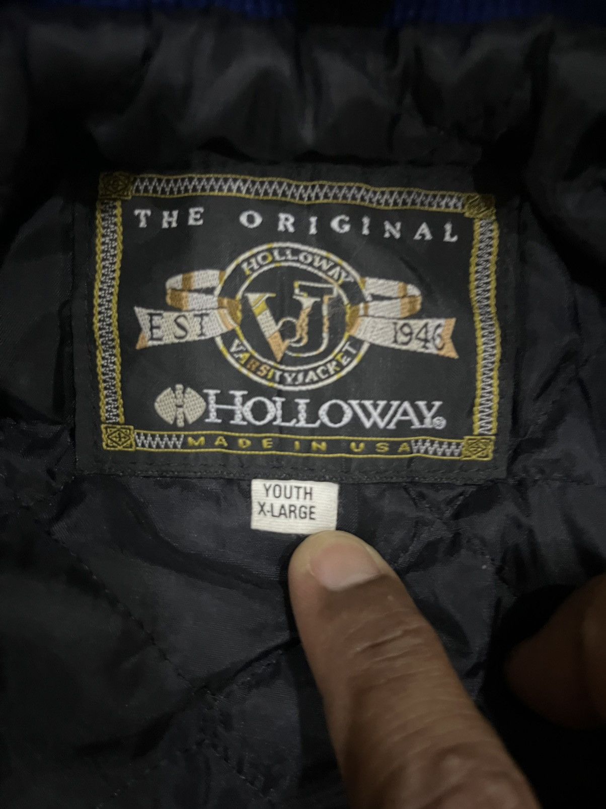 Holloway vintage HOLLOWAY varsity jaket sleeve leather Size US L / EU 52-54 / 3 - 7 Thumbnail