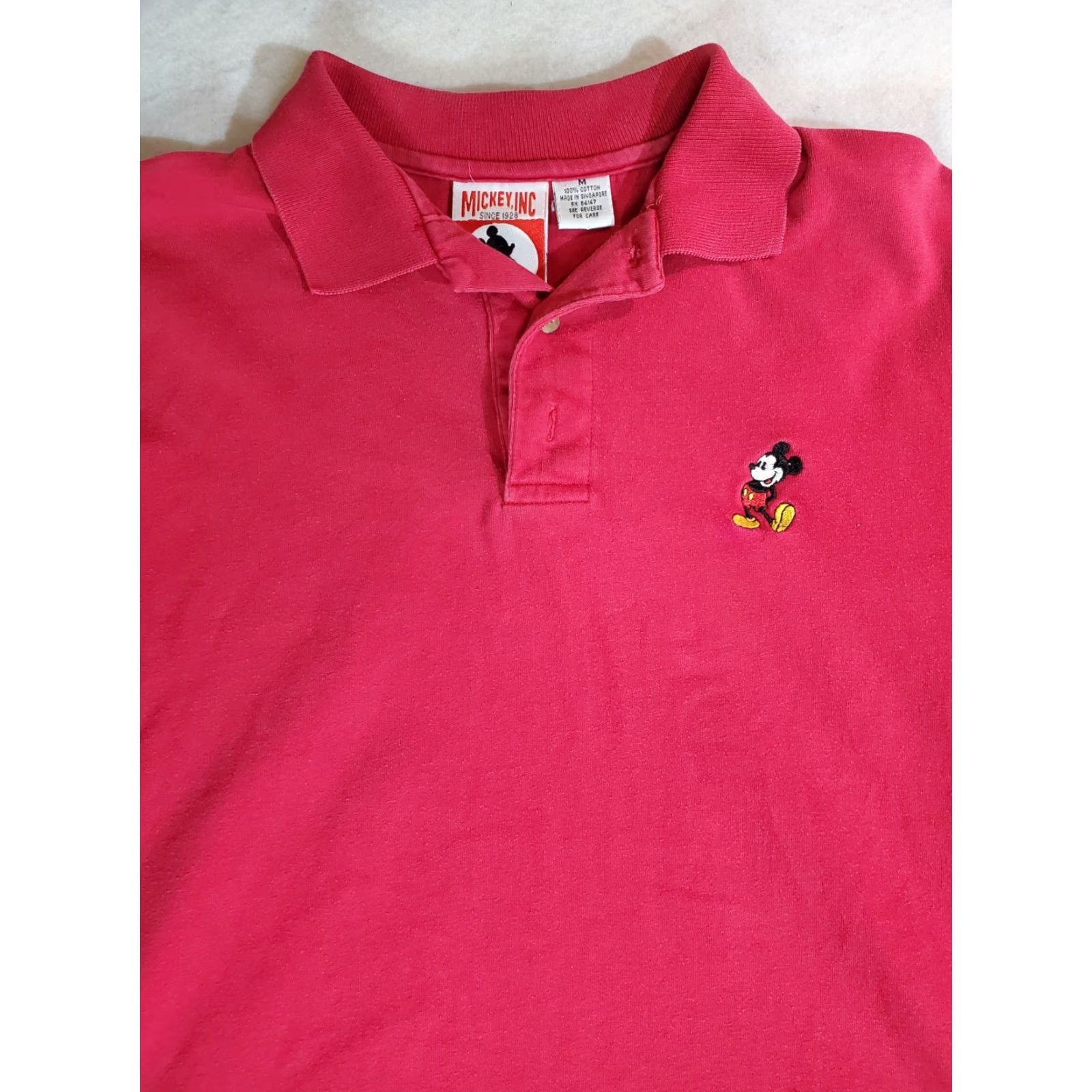 Disney VINTAGE Disney Walt Disney Signature Polo Shirt Short Sleeve Embroidered Mickey Mens Medium Red Polo Shirt Embroidered Golf Collection Size US M / EU 48-50 / 2 - 2 Thumbnail