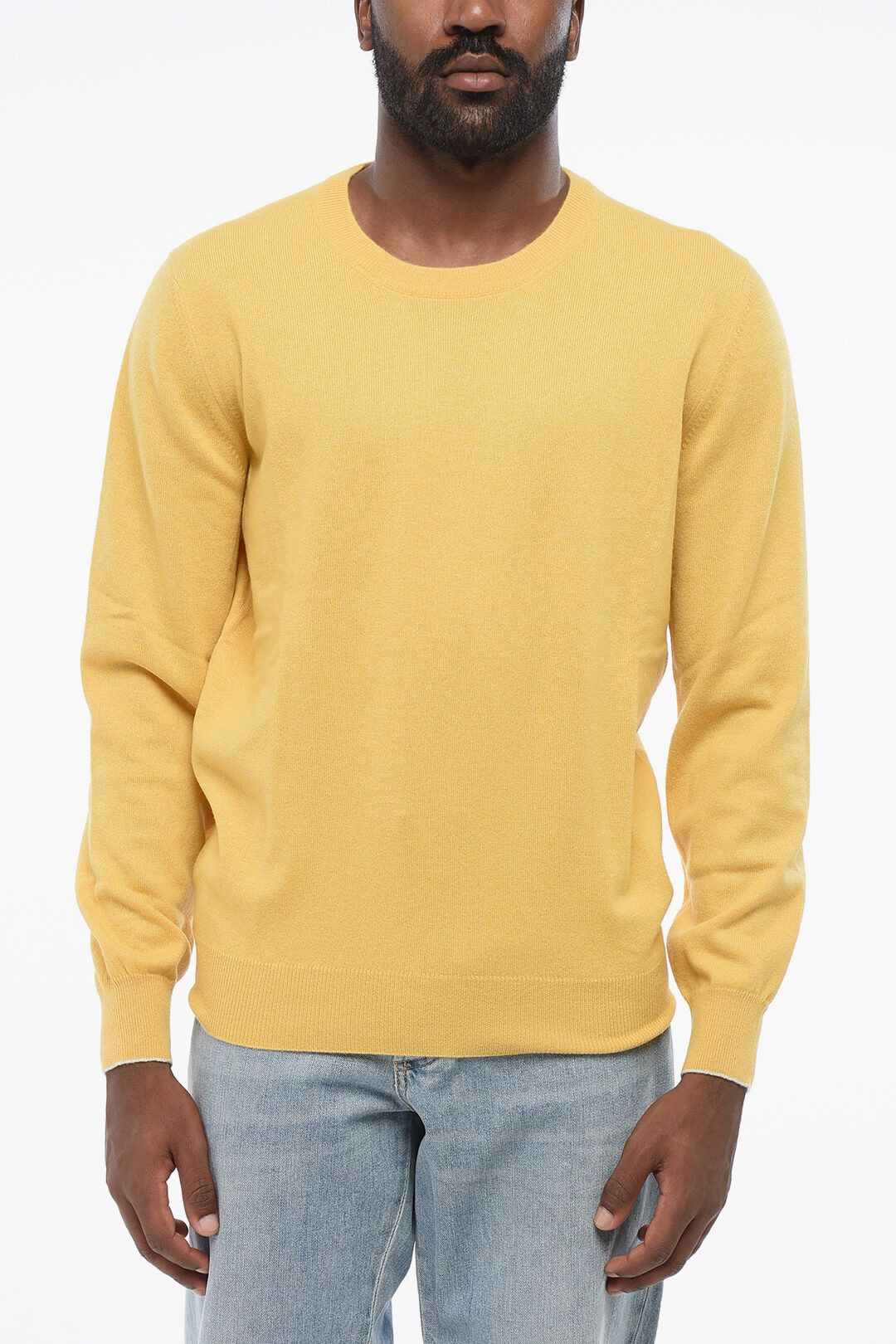 Brunello Cucinelli og1mm0725 Crewneck Pure Cashmere Sweater in Yellow Size US S / EU 44-46 / 1 - 1 Thumbnail