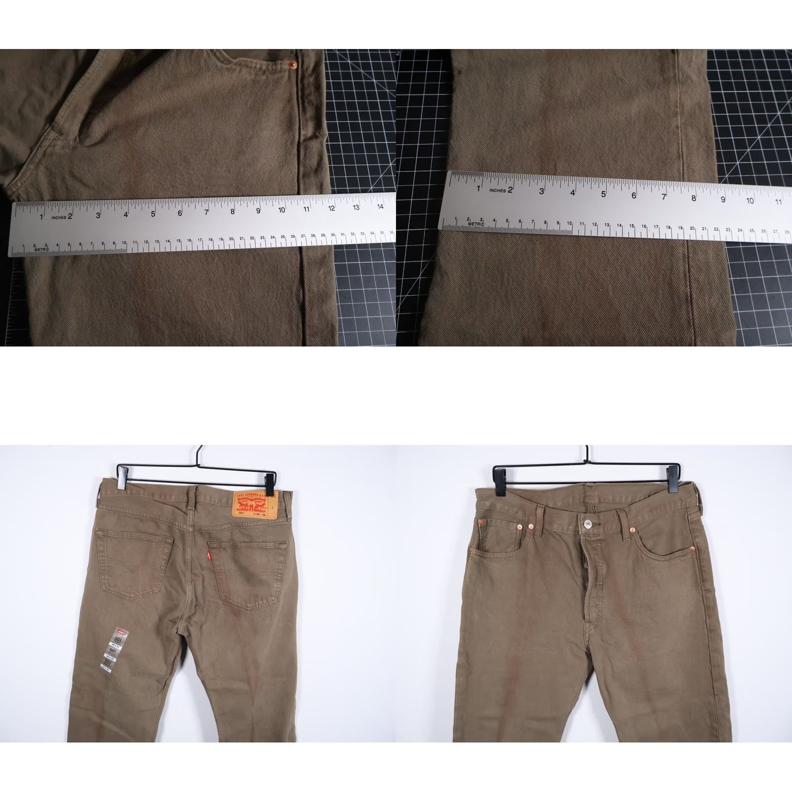 Levi's Levi'S Jeans Mens 34 Men Olive Button Fly Straight Leg Size US 34 / EU 50 - 10 Thumbnail