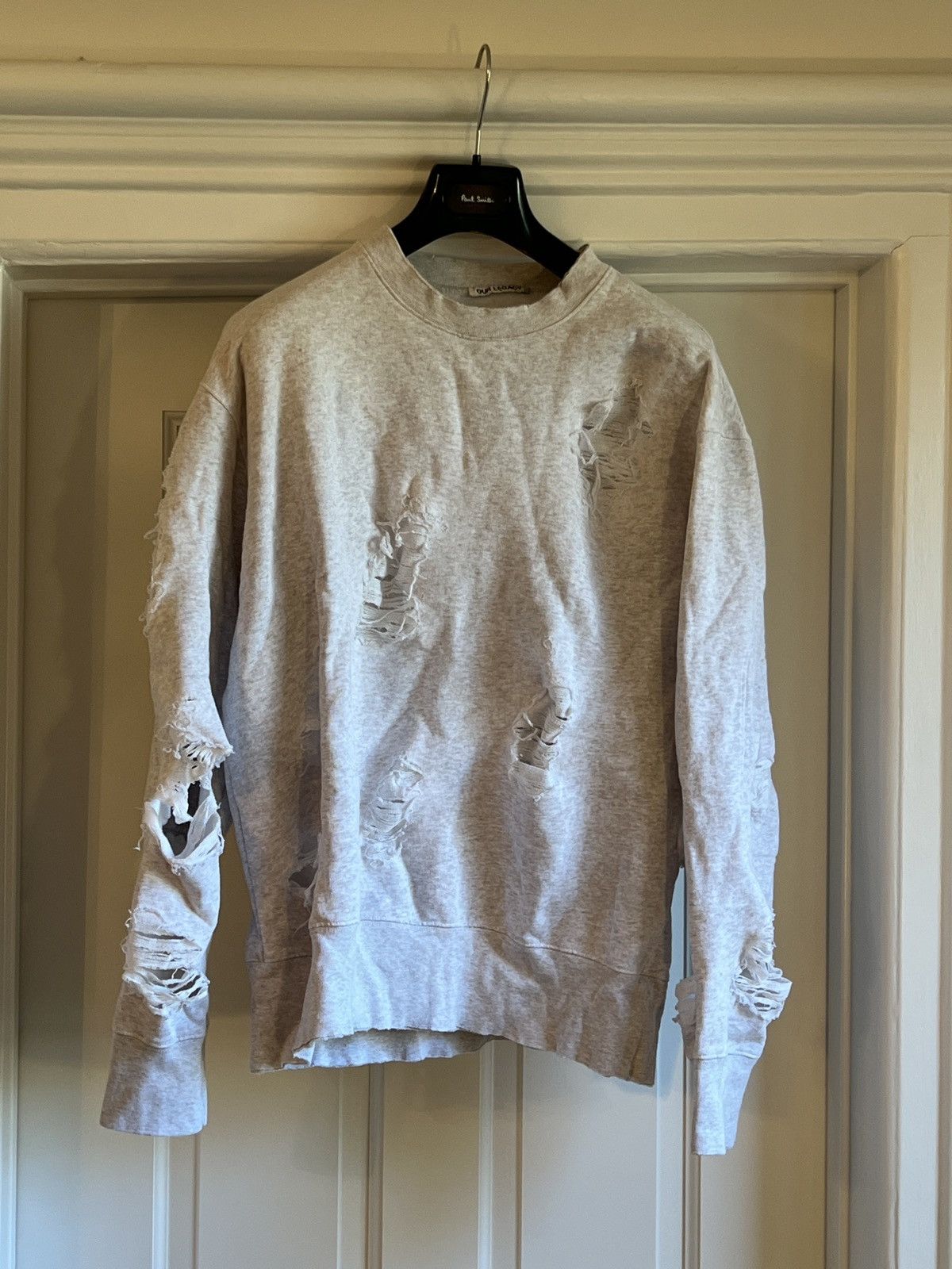 Our Legacy Distressed Patch Sweatshirt in Light Grey Size US M / EU 48-50 / 2 - 1 Thumbnail