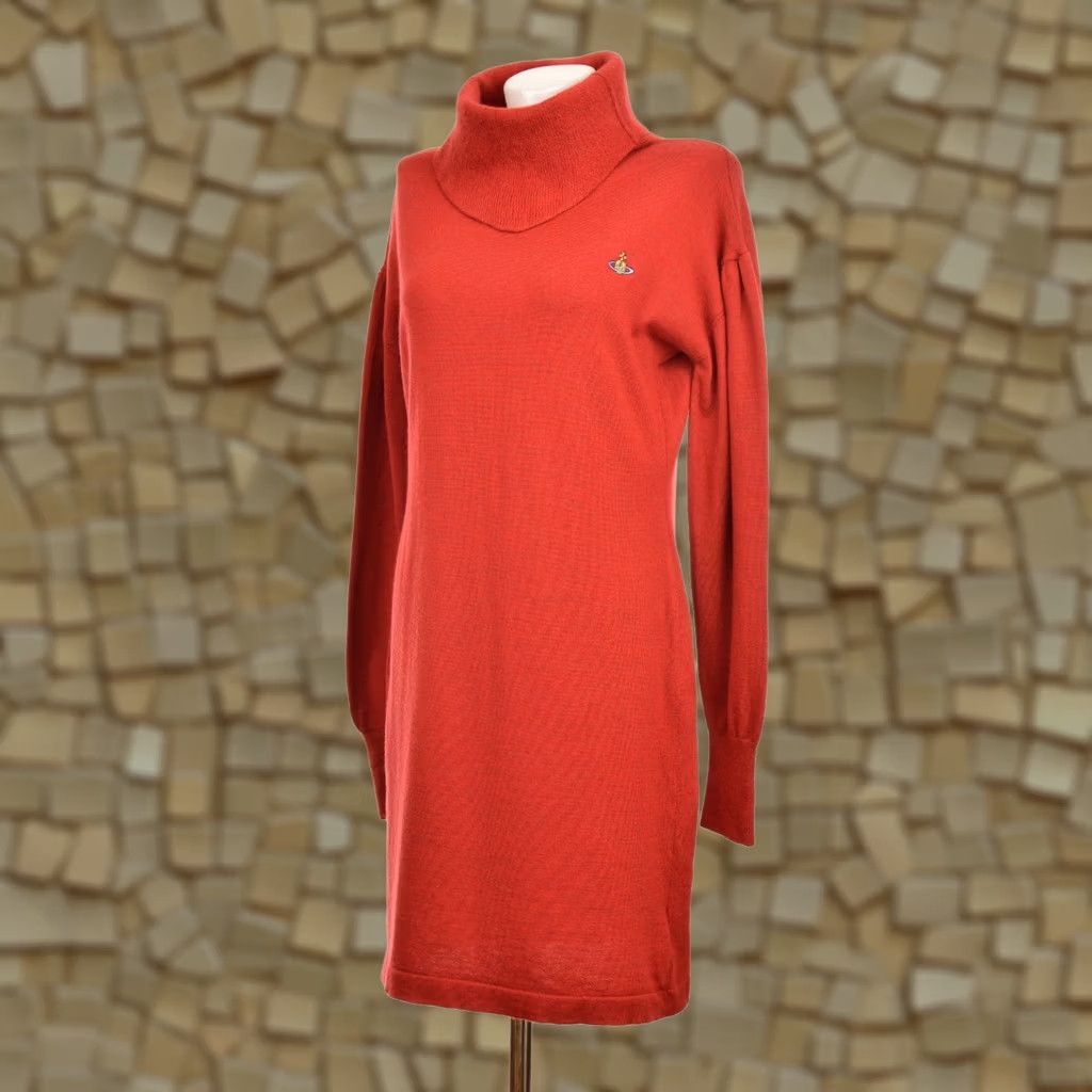 Vivienne Westwood VIVIENNE WESTWOOD DDP Red High Neck Wool Dress XL Women Long Dress - Bodycon S26CT0584 S13141 Size XL / US 12-14 / IT 48-50 - 1 Thumbnail