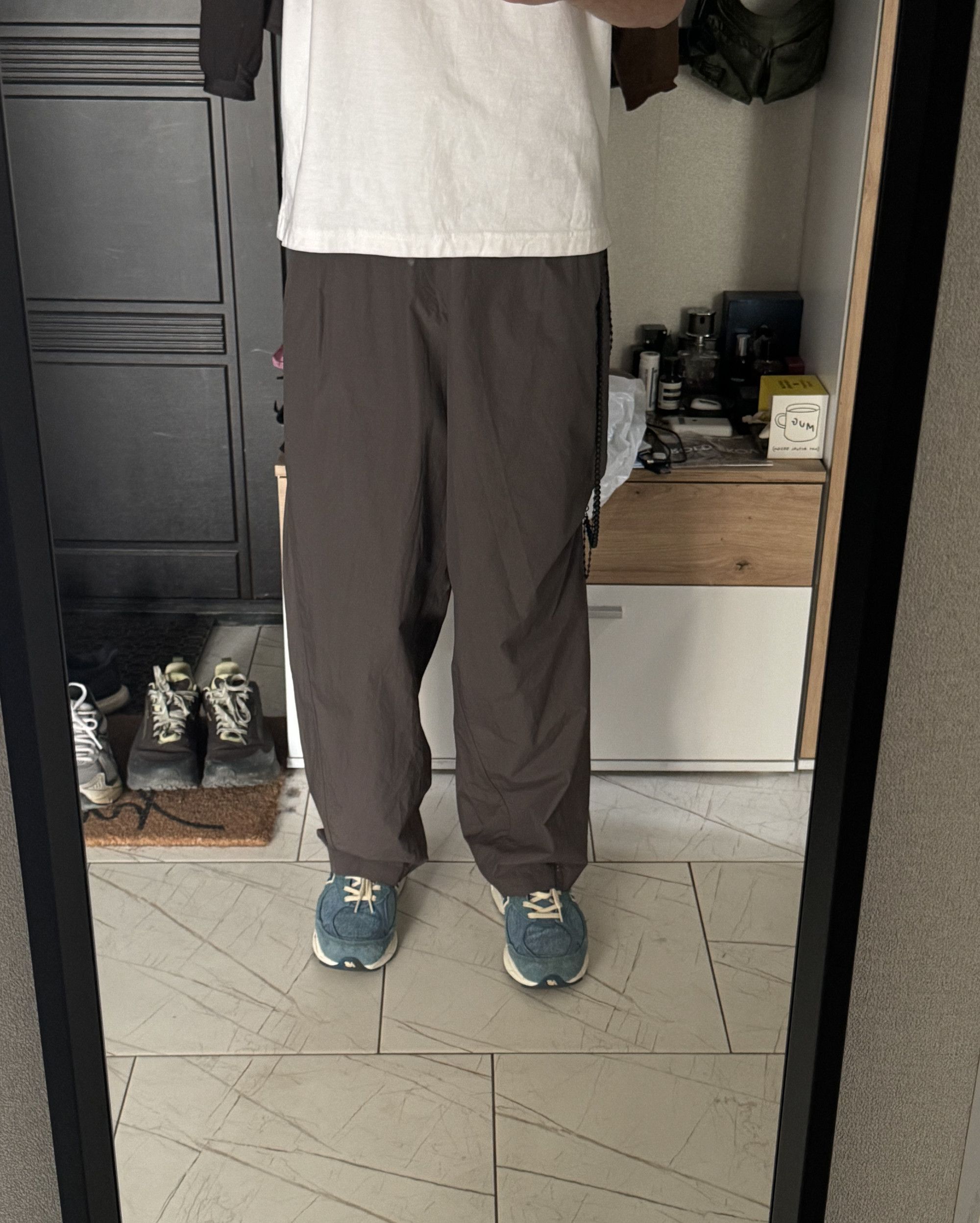 Hyein Seo Chained Wide Nylon Lightweight Pants Slate Grey Size 2 W28 Size US 28 / EU 44 - 3 Thumbnail