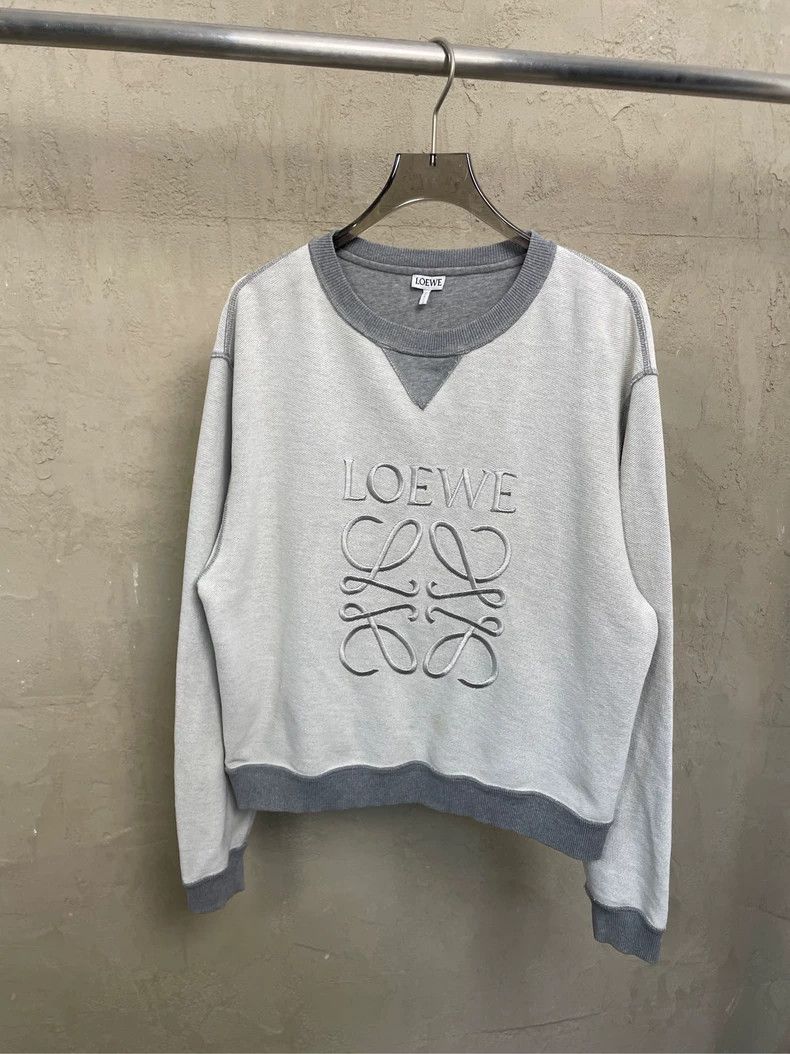 Loewe Loewe Grey reverse embroidered Logo round neck sweater Size M / US 6-8 / IT 42-44 - 1 Thumbnail