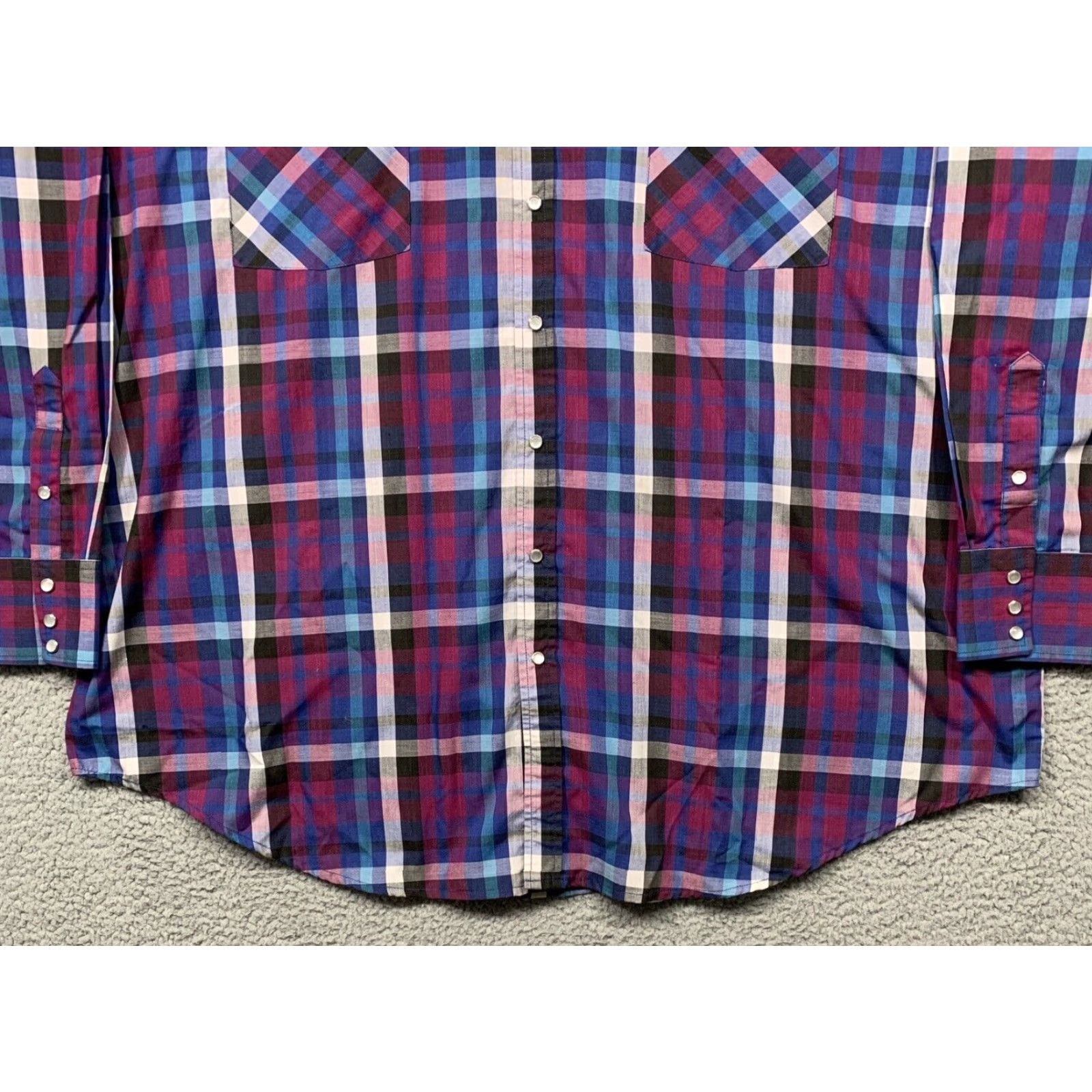 Vintage Rock Canyon Western Shirt Men's 3X Pearl Snap Plaid Blue Purple Black 2-Pockets Shirt Mens 3X Rock Canyon Western Pearl Snap Plaid 2-Pockets Size US XXL / EU 58 / 5 - 3 Thumbnail