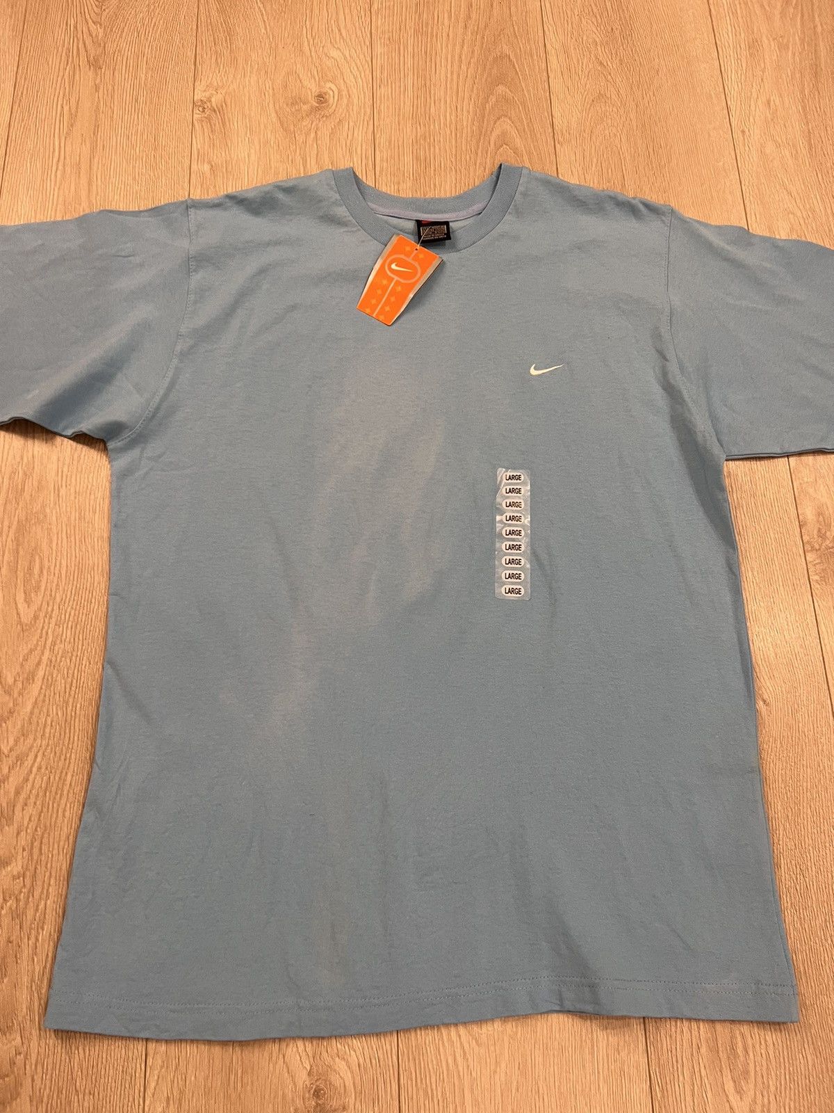 Nike × Vintage Vintage Nike Mini Swoosh TShirt Deadstock NOS 90s 00s W tags Size US L / EU 52-54 / 3 - 4 Thumbnail
