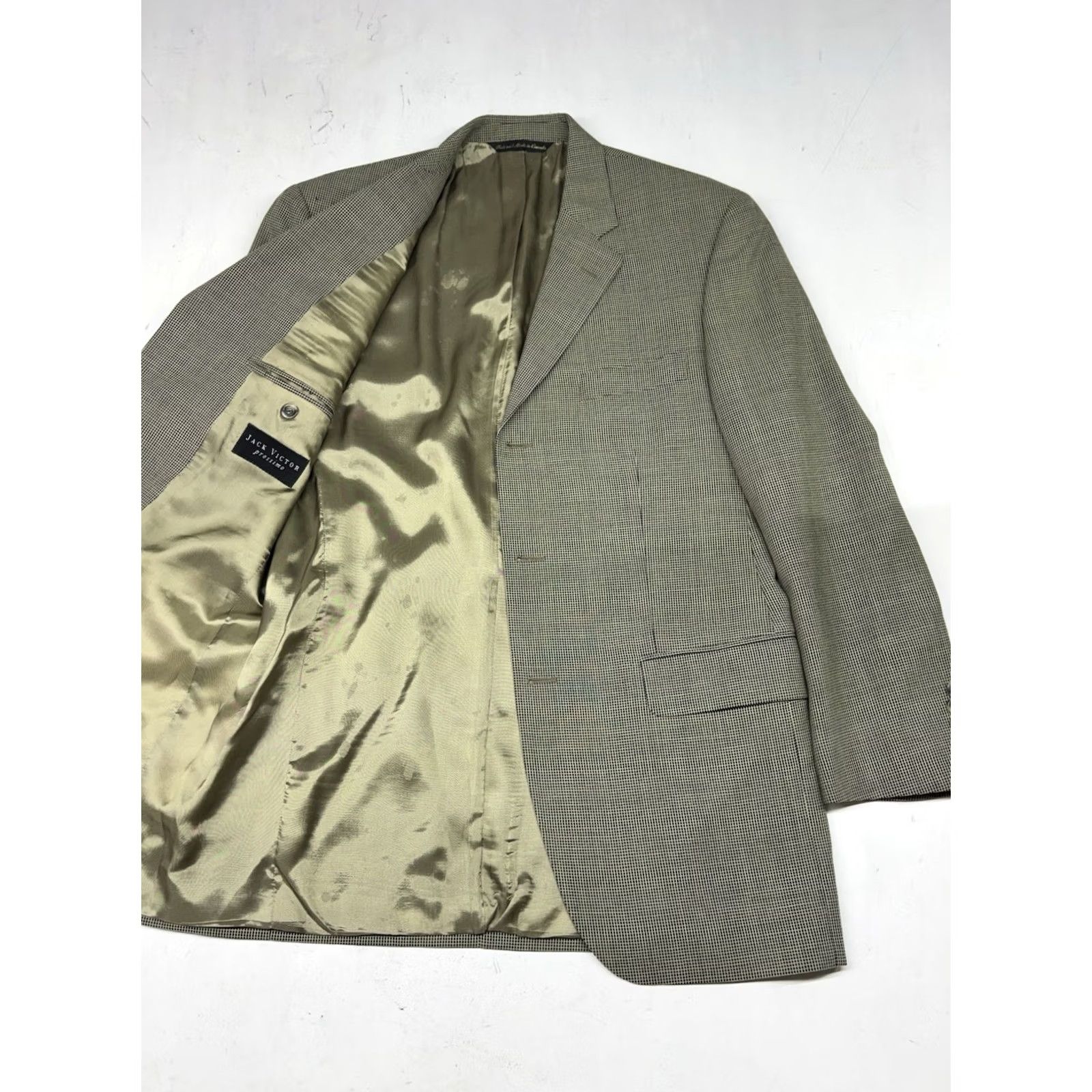 Jack Victor VINTAGE? No. Jack Victor Sagewood Blazer Jacket 40R Prossimo Textured Wool Beige Sport Coat Size 40R - 2 Thumbnail