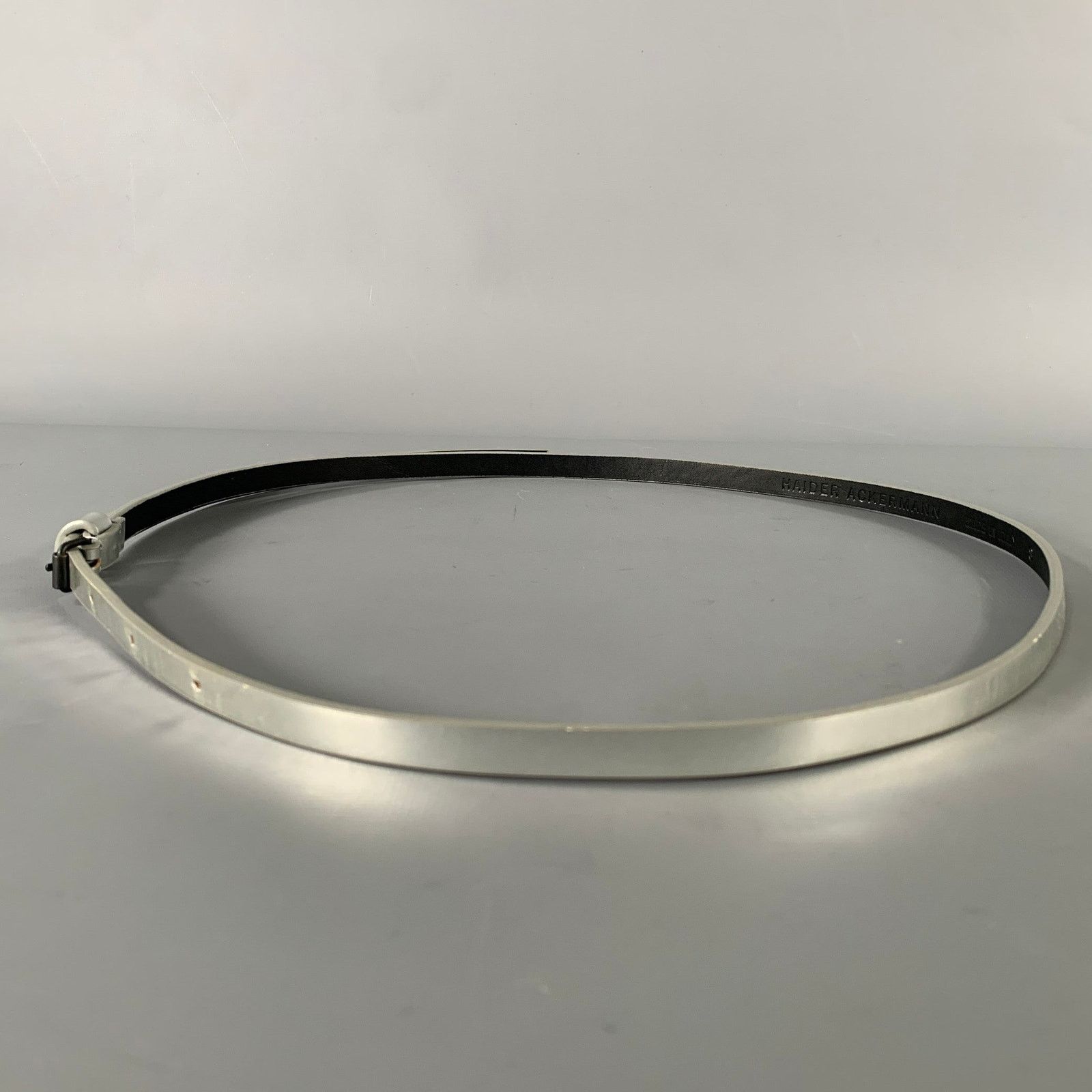 Haider Ackermann HAIDER ACKERMANN Size S Silver Metallic Leather Belt Size 32 - 4 Thumbnail