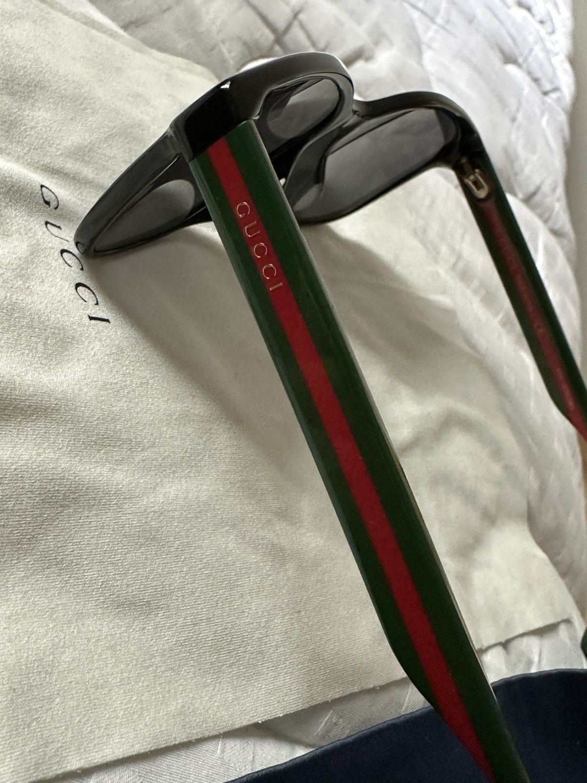 Gucci Gucci GG0418SK - Black & Green Web Stripes | Made in Italy | Size ONE SIZE - 1 Thumbnail