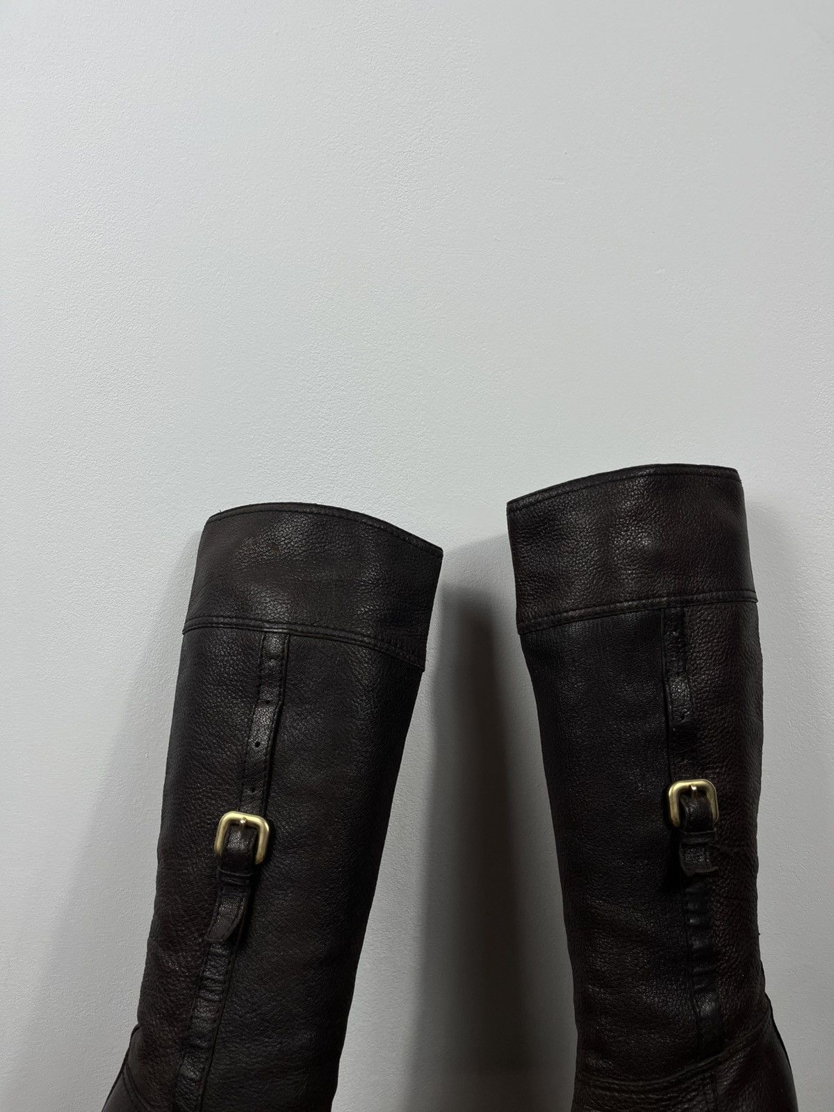 Prada Prada Brown Leather Knee High Boots Block Heel Vintage EU 36 Size US 5 / IT 35 - 2 Thumbnail