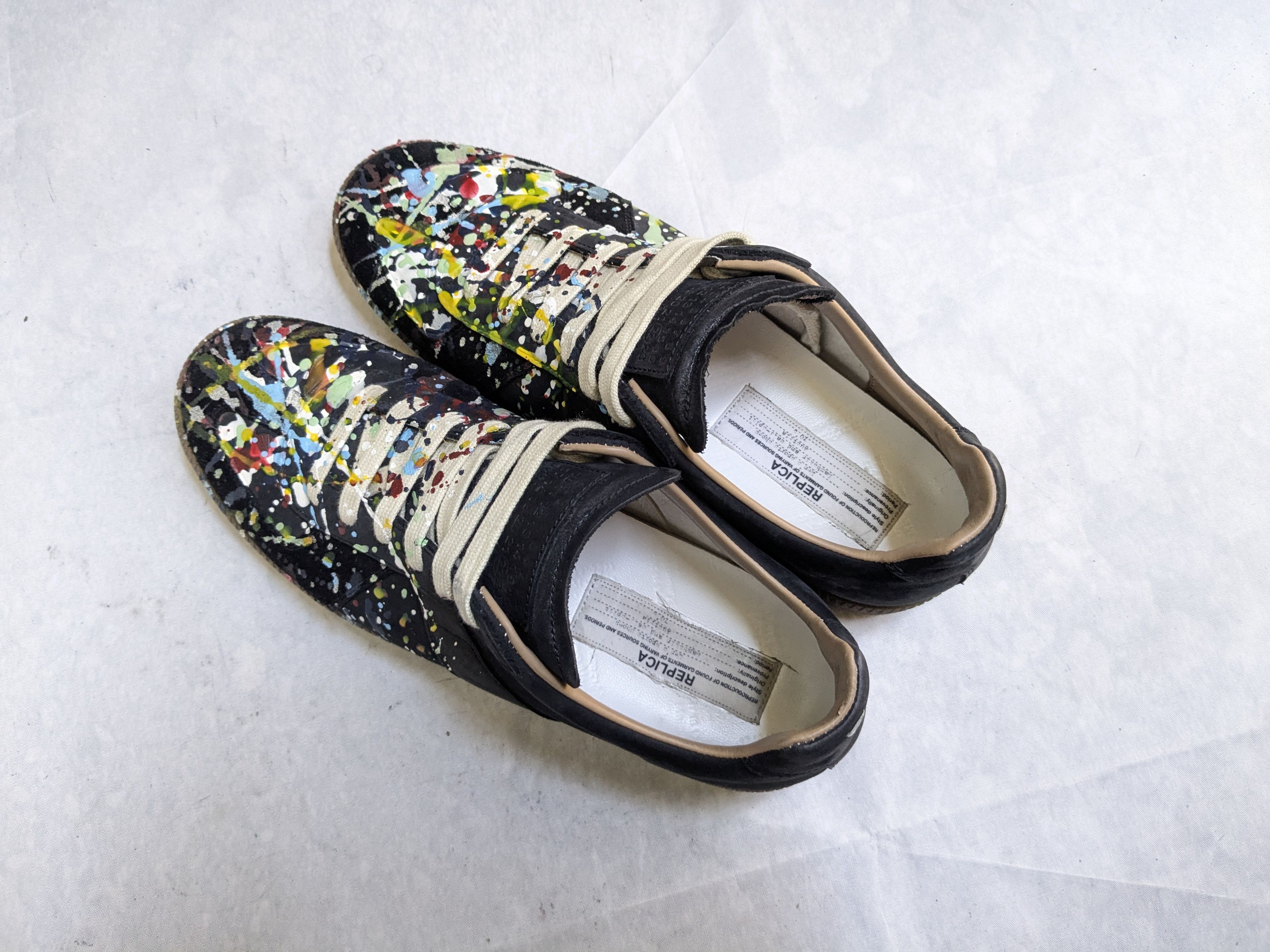 Maison Margiela Maison Margiela Replica GAT Black Paint Splatter 9 42 Low Size US 9 / EU 42 - 15 Thumbnail