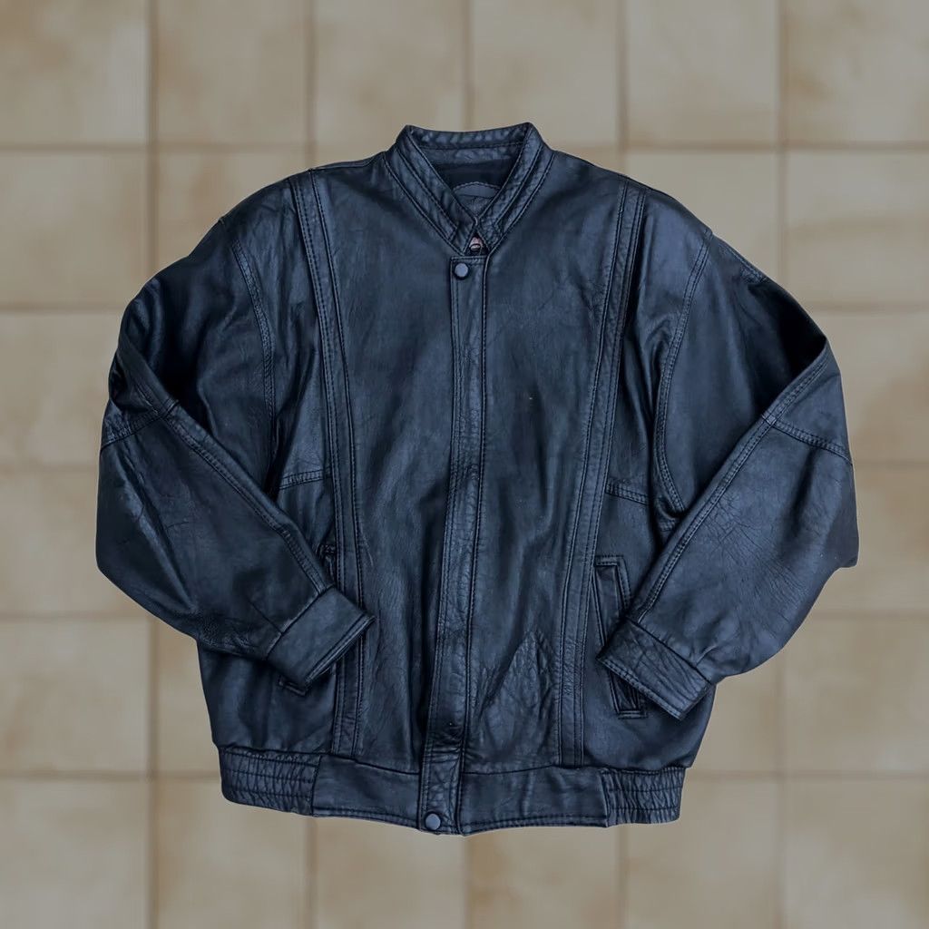 Vintage VINTAGE Cuero Legitimo Leather Jacket Men's 2XL Black Full Zip Bomber Moto Argentina Jacket Mens Leather Full Zip 2XL Black Cuero Legitimo Size US XXL / EU 58 / 5 - 1 Thumbnail