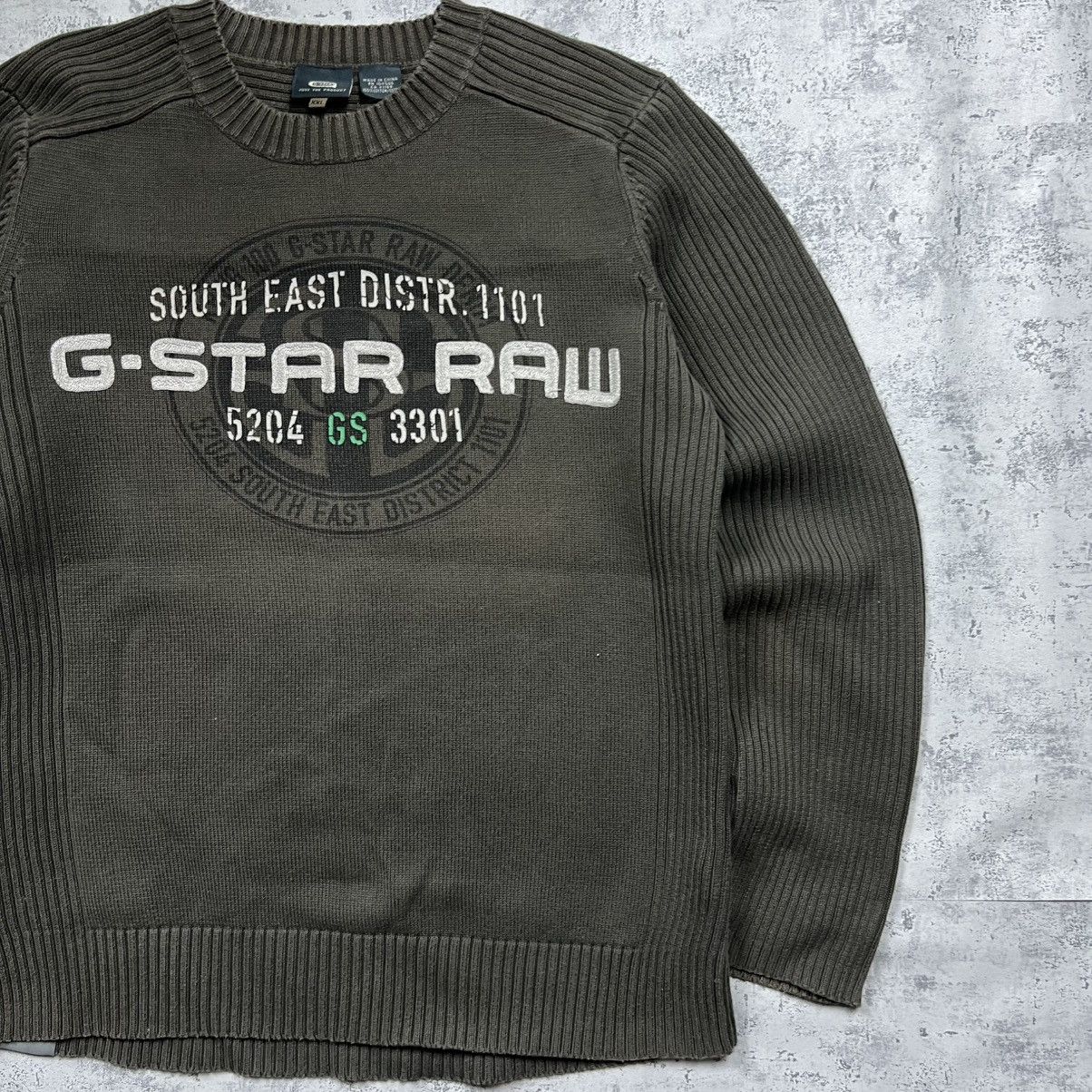 G-Star 00s G-Star Raw Vintage Avant Garde Knit Military Sweater Size US XL / EU 56 / 4 - 3 Thumbnail