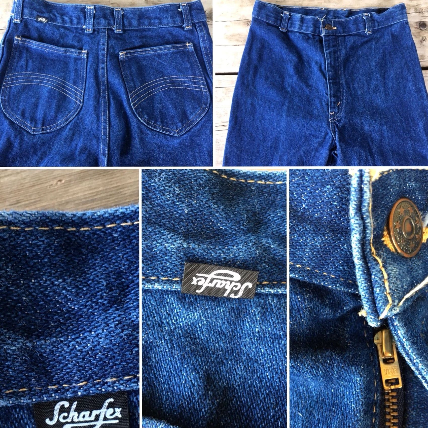 Vintage VINTAGE Scharfex Jeans High Waist 70s 1980s 29 in Waist Denim Blue 1970s 1980s Hippy Mens Womens Boys Girls Jeans Sharfex Size 29" - 7 Thumbnail