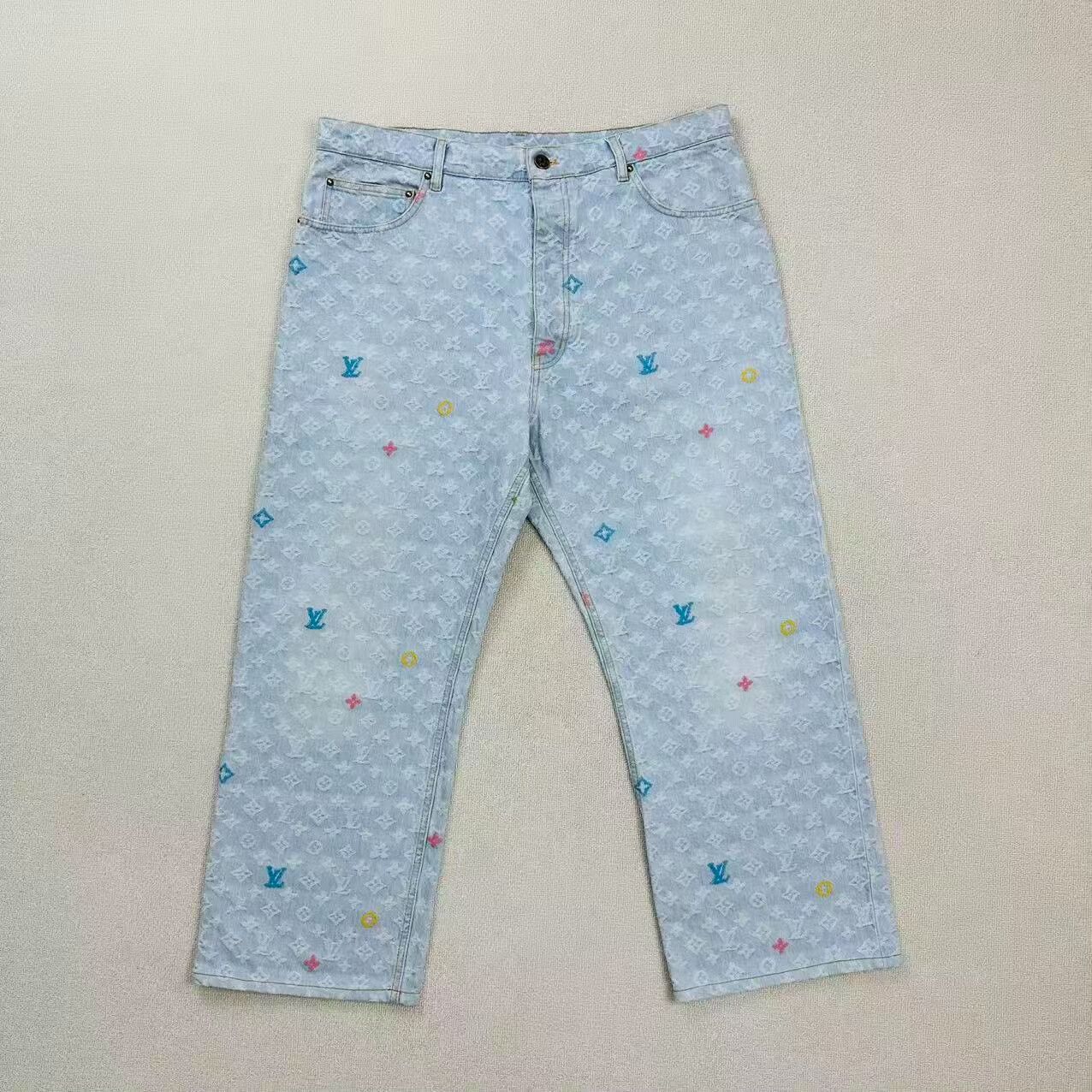 Louis Vuitton Louis Vuitton Tyler Denim Pants With Floral Design Size US 36 / EU 52 - 1 Preview