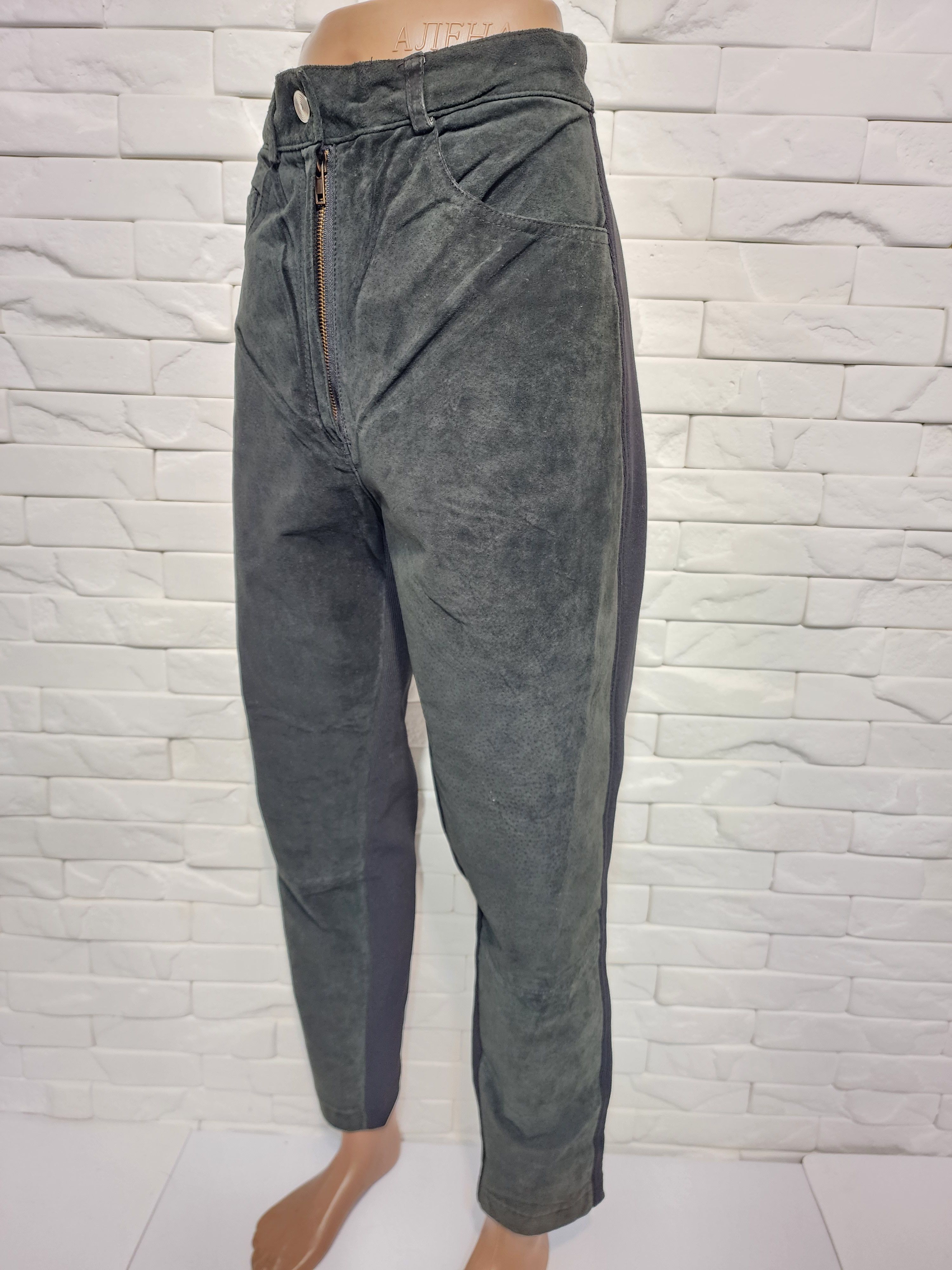 Genuine Leather Black Women's Leather Pants: Size 30" / US 8 / IT 44 - 2 Thumbnail