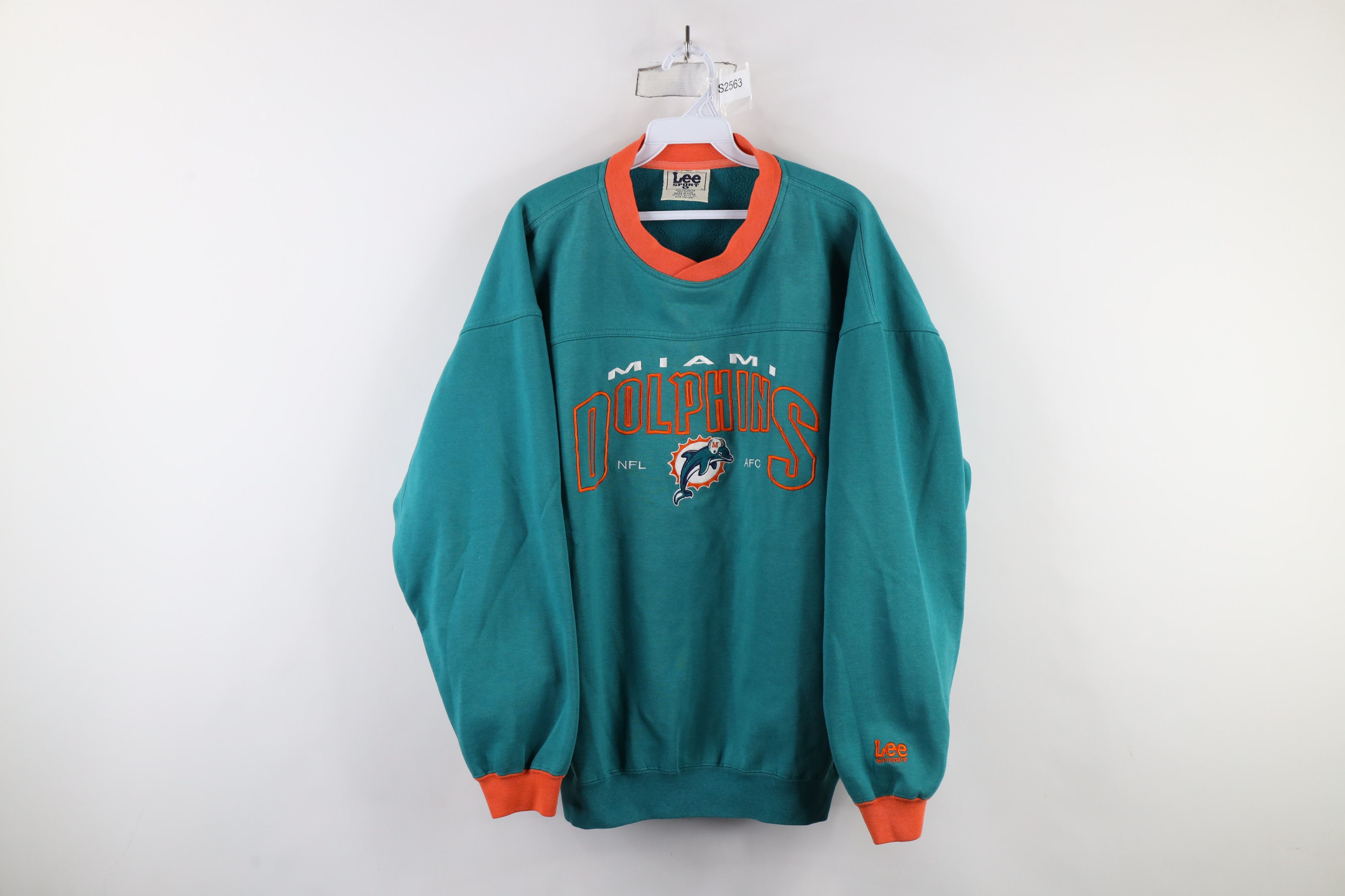 Vintage Vintage 90s Out Miami Dolphins Football Sweatshirt Teal Size US L / EU 52-54 / 3 - 1 Thumbnail