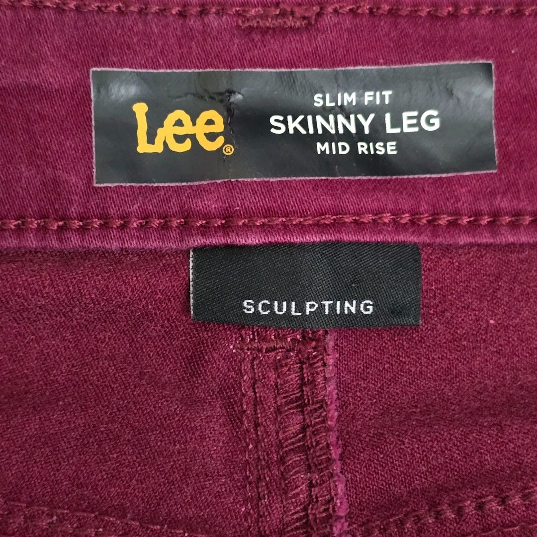 Lee Lee Slim Fit Skinny Leg Mid Rise Sculpting Red Jeans 12/36 Size 34" / US 12 / IT 48 - 4 Thumbnail