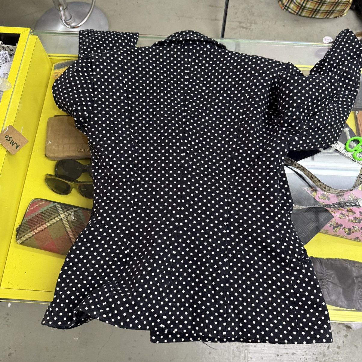 Norma Kamali Vintage Norma Kamali Polka Dot Blazer Jacket Size S / US 4 / IT 40 - 6 Thumbnail