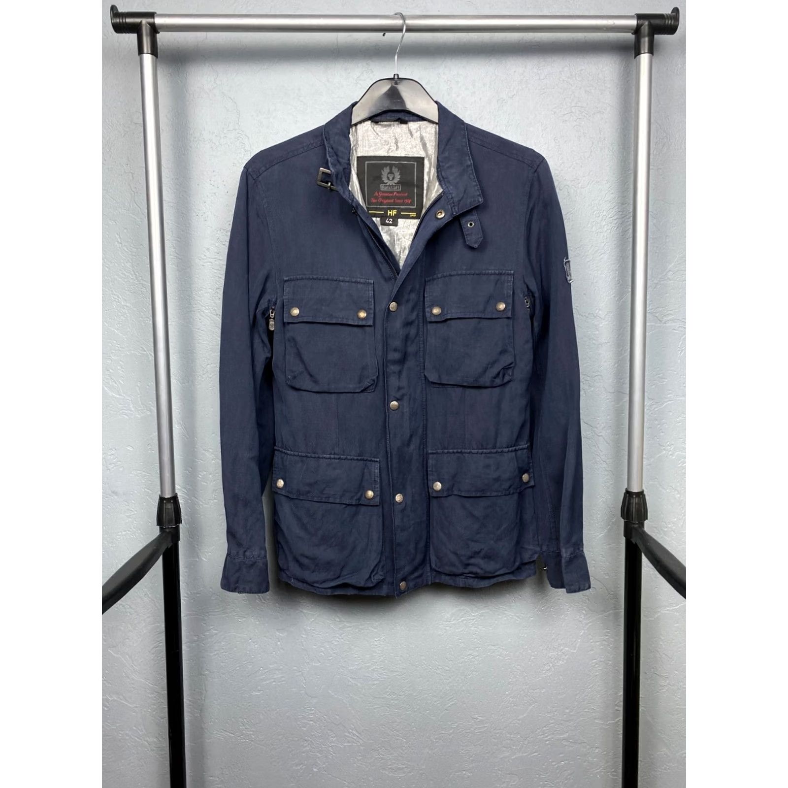 Belstaff VINTAGE Belstaff Jacket Womens Linen Cotton Belstaff Jacket Blue 42-Size M Medium Size M / US 6-8 / IT 42-44 - 2 Thumbnail