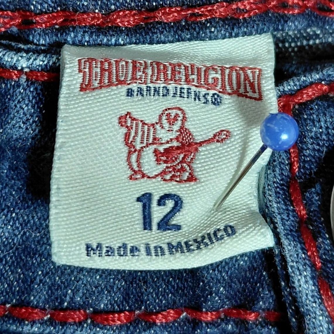 True Religion VINTAGE? No — True Religion Jeans Blue Solid Denim Women 12 Straight Stretch Cotton Blend Button Fly Shirt? Size 34" / US 12 / IT 48 - 5 Thumbnail