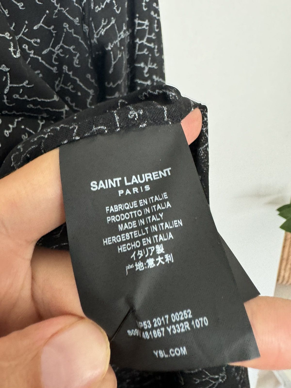 Saint Laurent Paris J’Taime semi sheer shirt Size US S / EU 44-46 / 1 - 5 Thumbnail