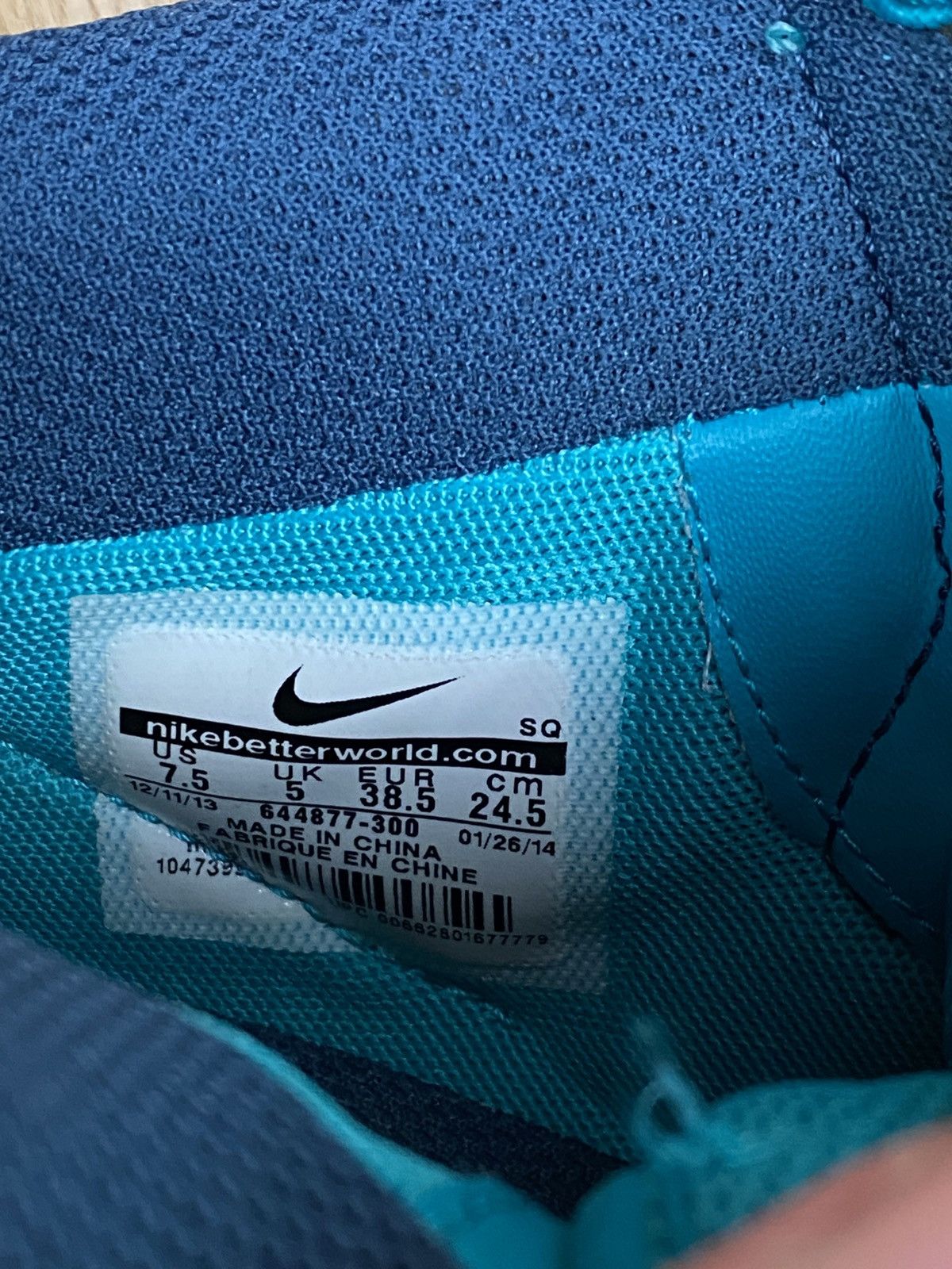 Nike × Vintage Vintage blue Hi-top Nike Dunk sneakers Size US 7.5 / IT 37.5 - 13 Thumbnail