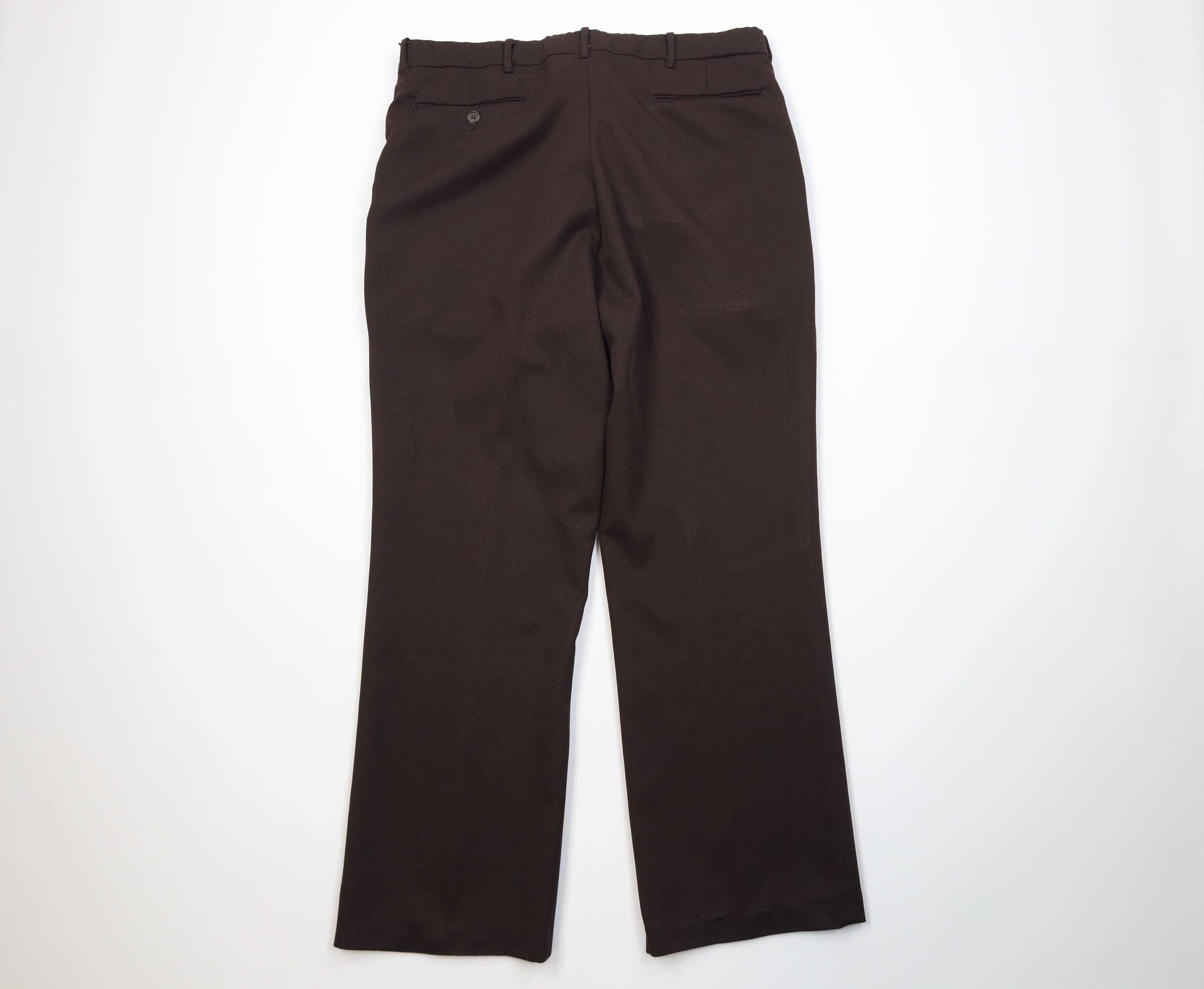 Vintage Vintage 70s Streetwear Flared Wide Leg Chino Pants Brown USA Size US 36 / EU 52 - 9 Thumbnail