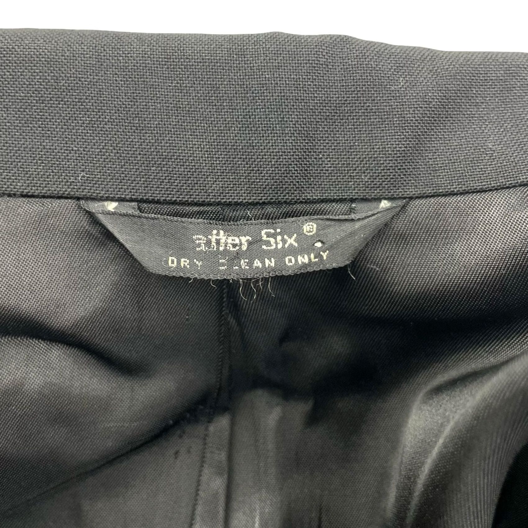 After Six VTG After Six Men's Tuxedo Jacket 44R Black Wool 1-Button Notch Lapel Single-Breasted Blazer/Coat Regular Size 44 Mens Obscure Orange Piping Size 44R - 5 Thumbnail