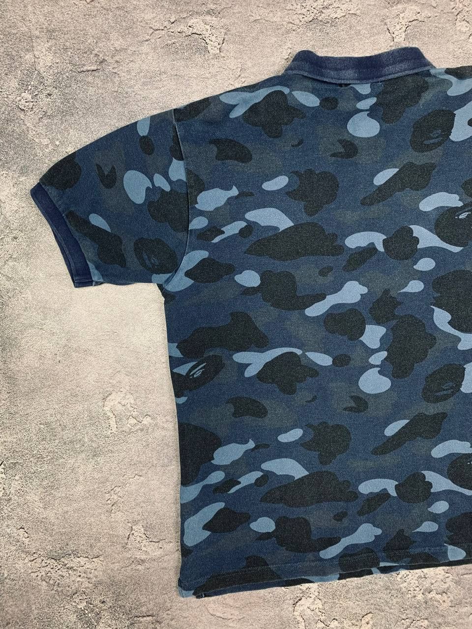 Bape Bape A Bathing Ape Blue Camo Polo Shirt Authentic Ape Head Size US L / EU 52-54 / 3 - 13 Thumbnail