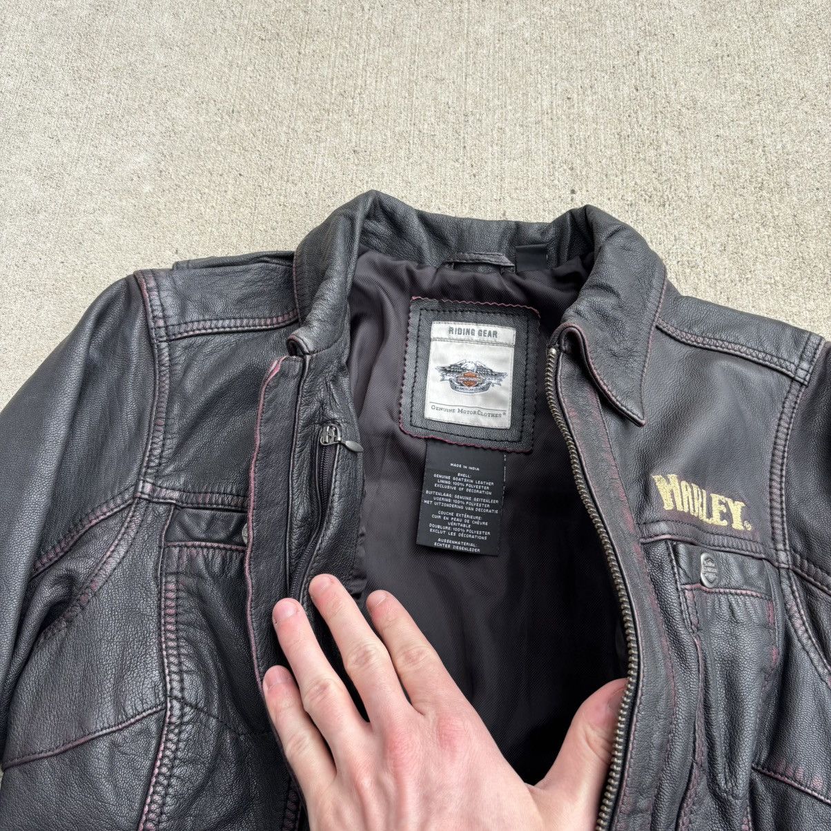 Harley Davidson Vintage Y2K Harley Davidson Leather Biker Jacket Size S / US 4 / IT 40 - 8 Thumbnail