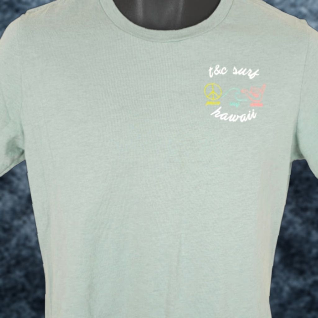 ALOHAS T&C Surf Designs T Shirt Womens Medium Blue Peace Aloha Hawaii Surfer Tee Size M / US 6-8 / IT 42-44 - 1 Thumbnail