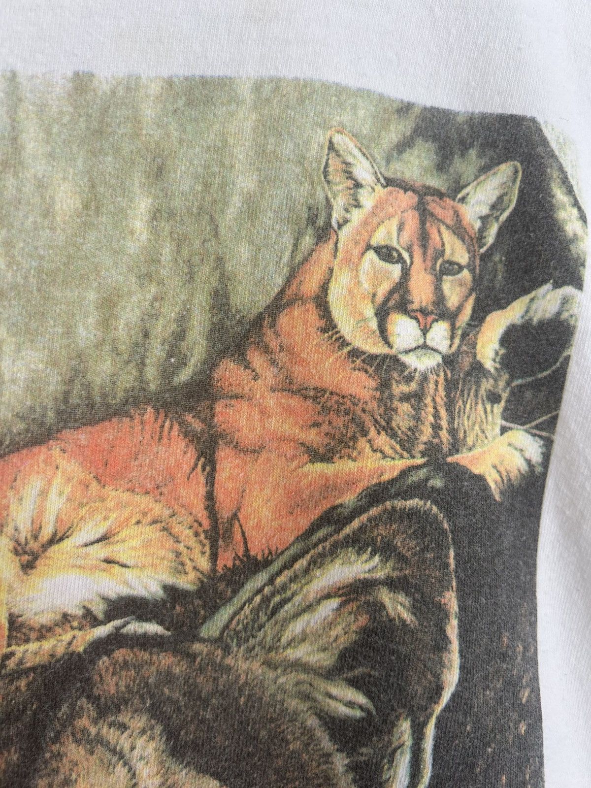 Vintage ‘02 Vintage Wildlife Land Trust Mountain Lion Art T-shirt Size US L / EU 52-54 / 3 - 4 Thumbnail