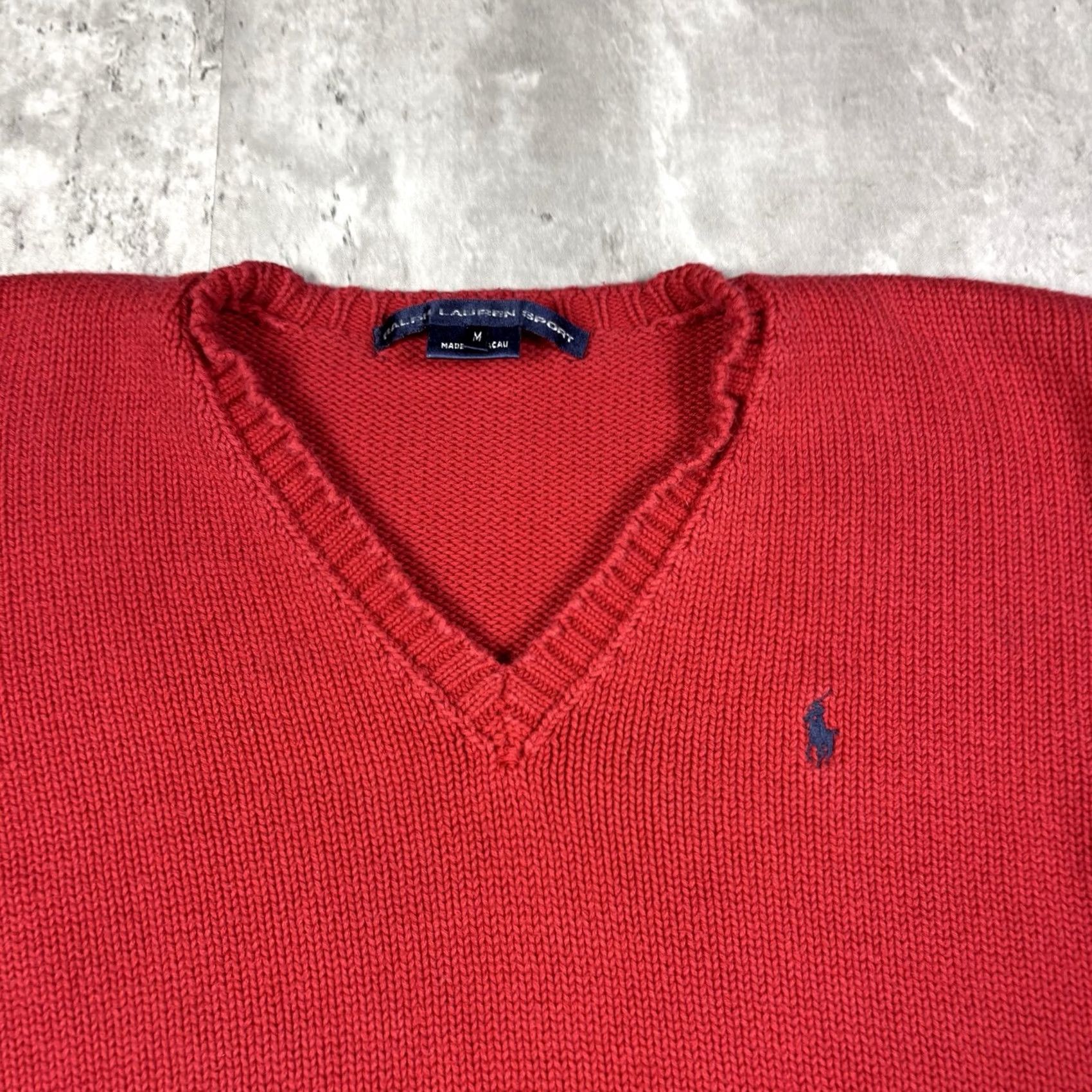 Ralph Lauren VINTAGE Ralph Lauren Sport Sweater Womens Size M Red Pullover Knit Crew Neck 90s Preppy Logo Raglan Sleeve Cable Pattern Ready to Ship Size M / US 6-8 / IT 42-44 - 3 Thumbnail