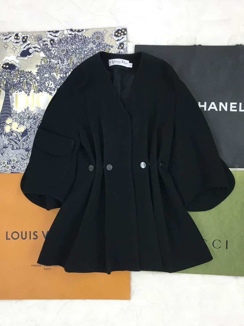 Dior Dior Black Wool Coat Dress Size US S / EU 44-46 / 1 - 1 Thumbnail