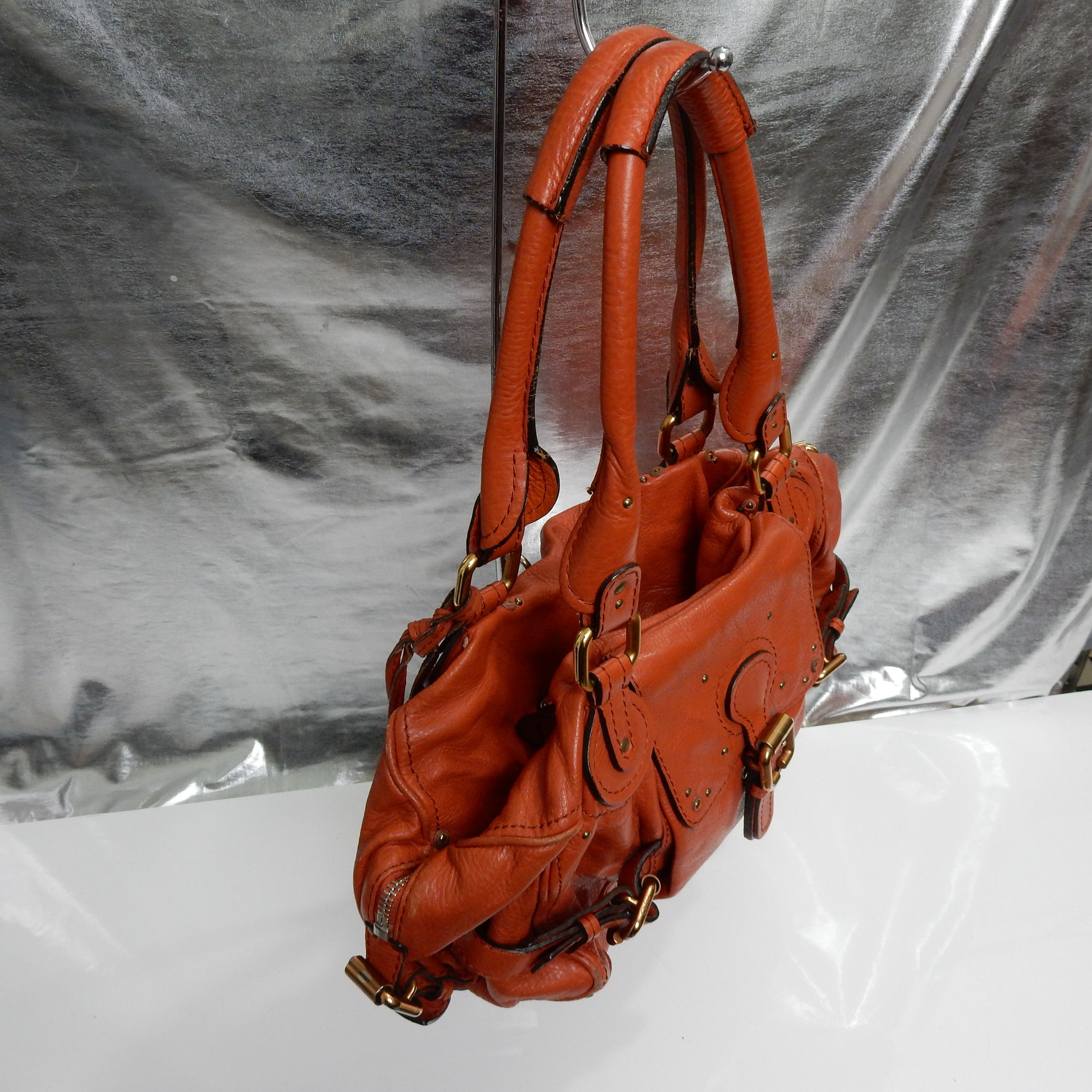 Chloe Vintage Orange Leather Paddington Bag