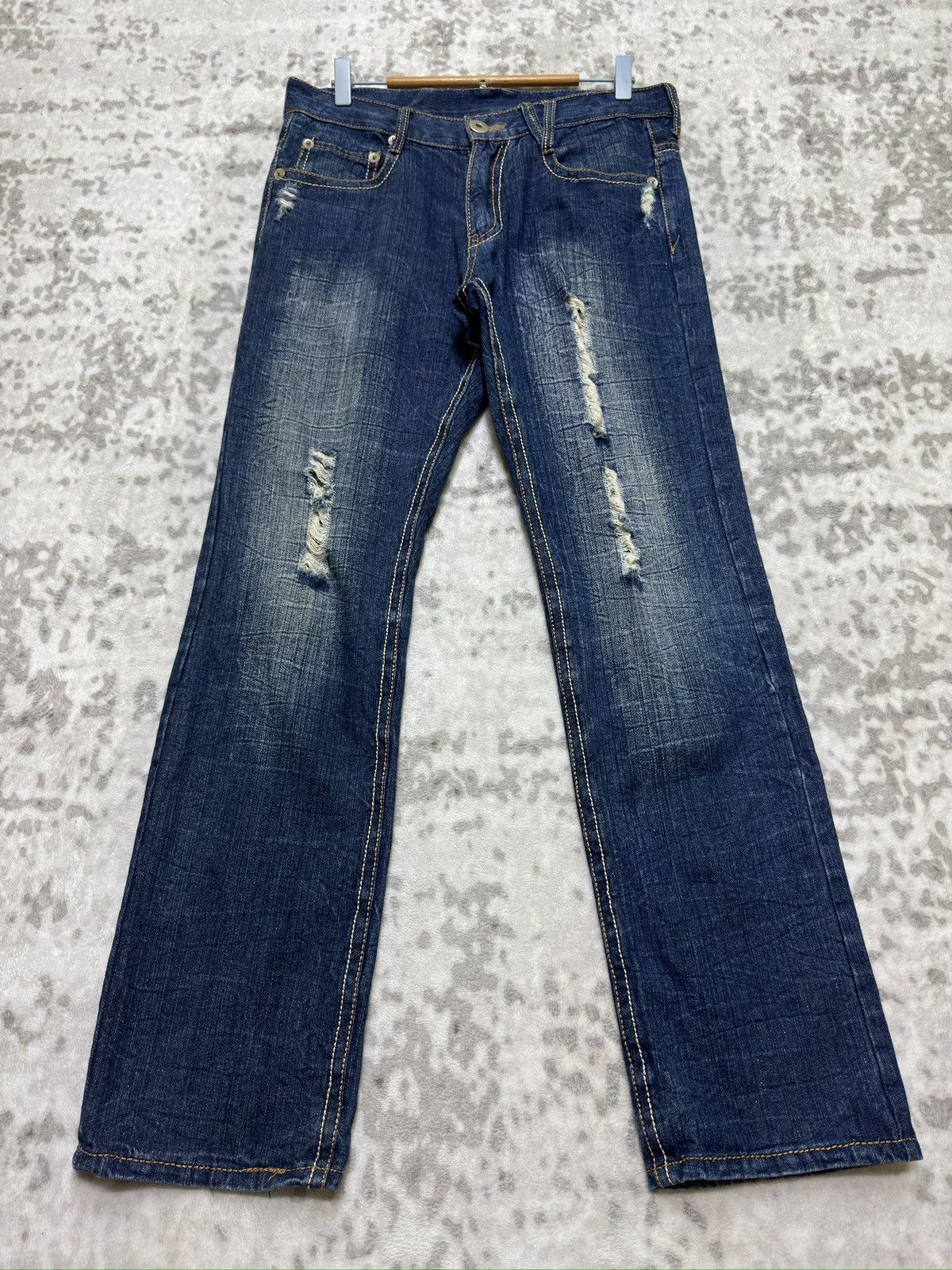 Hysteric Glamour Y2K Inner Groove Angel Wings Back Printed Distressed Jeans Size US 32 / EU 48 - 2 Thumbnail