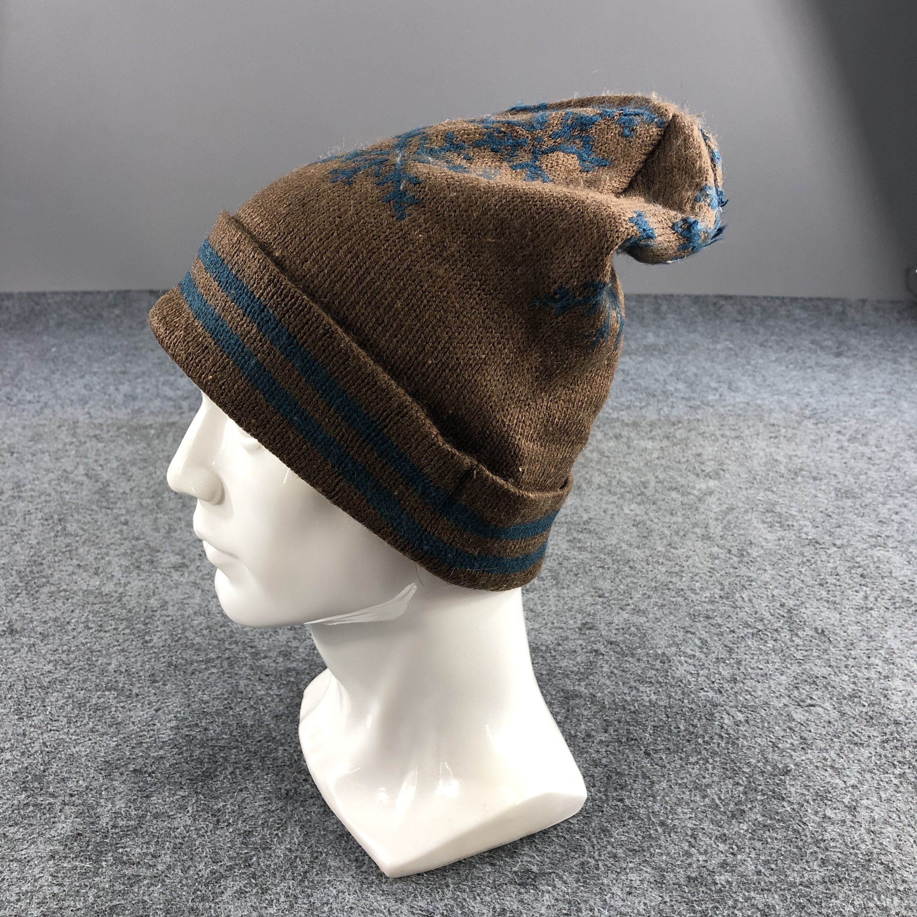 Japanese Brand Unknown Snow Crystal Brown Beanie Snowcap Snow Hat B390 Size ONE SIZE - 2 Thumbnail