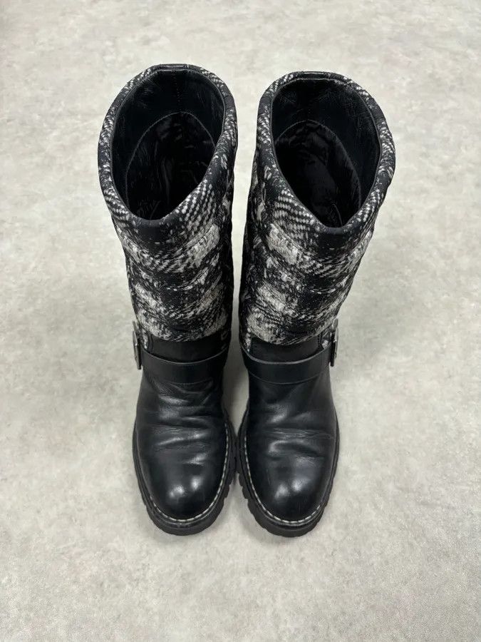 Chanel Chanel Black Leather Quilted Biker Boots Size US 8 / IT 38 - 7 Thumbnail