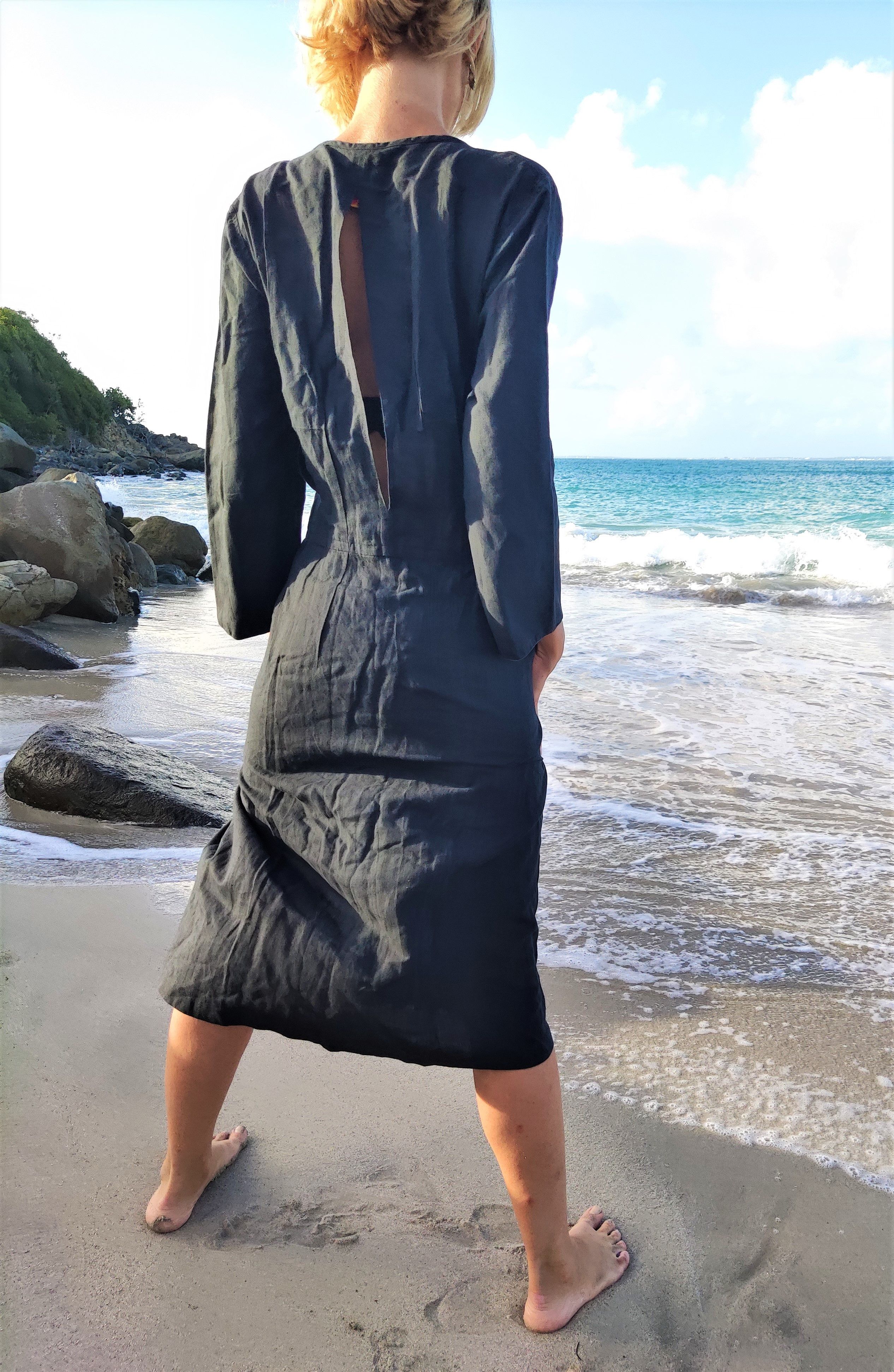 Jean Paul Gaultier Jean Paul Gaultier 80’s Open Back Cut-Out Back Slits Dress Size M / US 6-8 / IT 42-44 - 4 Thumbnail