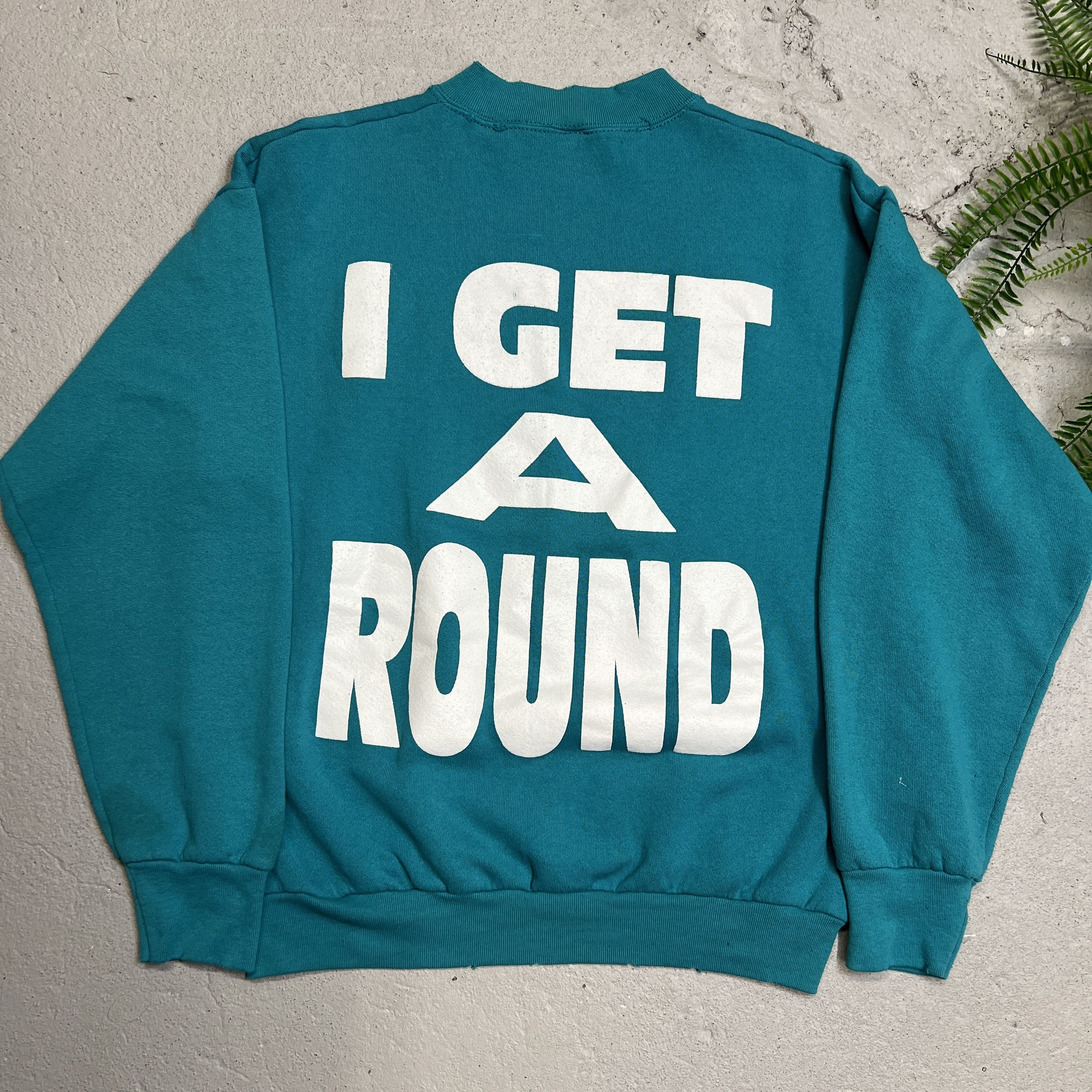 Vintage 1990s 2Pac "I get a round" Rare Teal Graphic Crewneck Size US M / EU 48-50 / 2 - 4 Thumbnail
