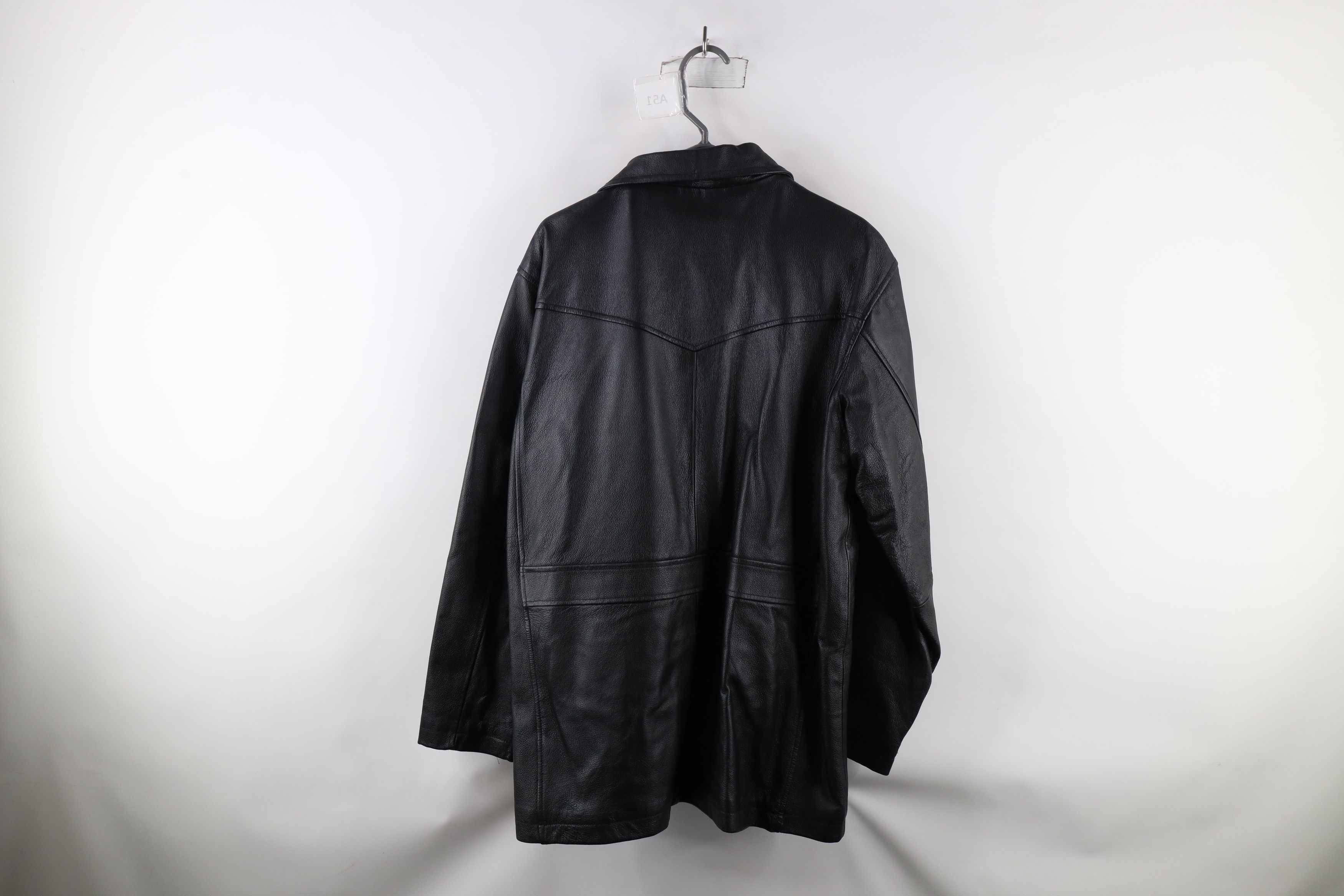 Vintage Vintage 90s Streetwear Lined Full Zip Leather Jacket Black Size US M / EU 48-50 / 2 - 13 Thumbnail