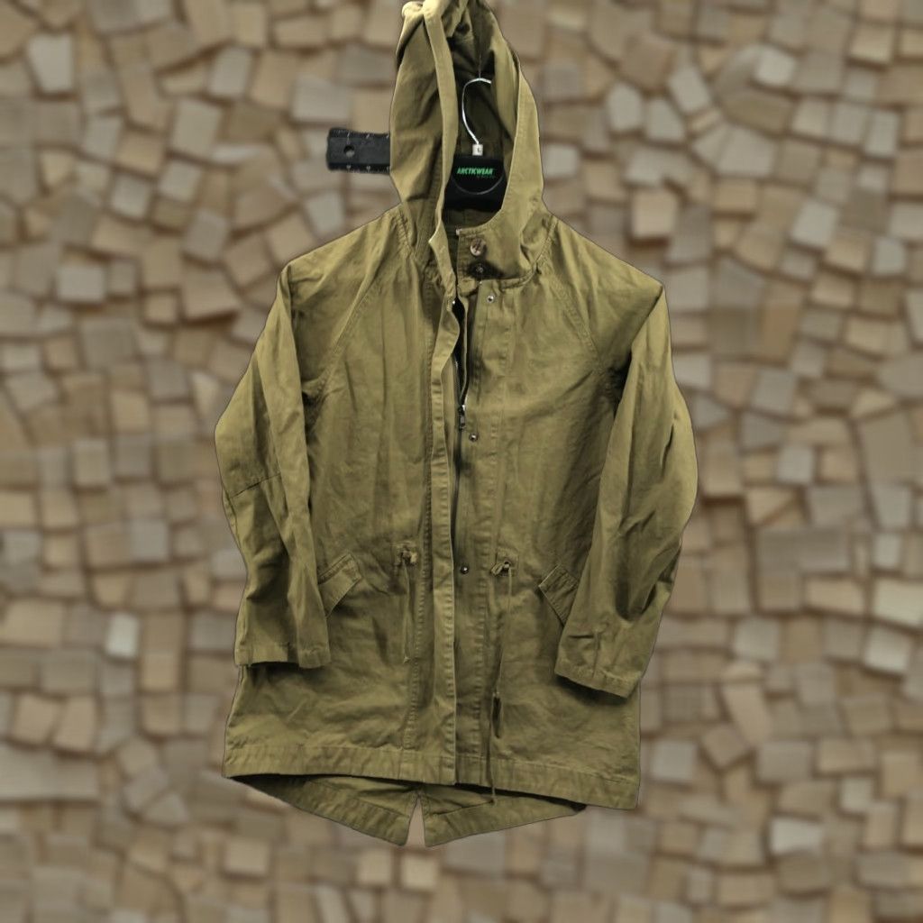 Vintage Sophie Rue Jacket Womens M Green Cinch Waist Pockets Round Neck Zip Woven Coat Top Size M / US 6-8 / IT 42-44 - 1 Thumbnail